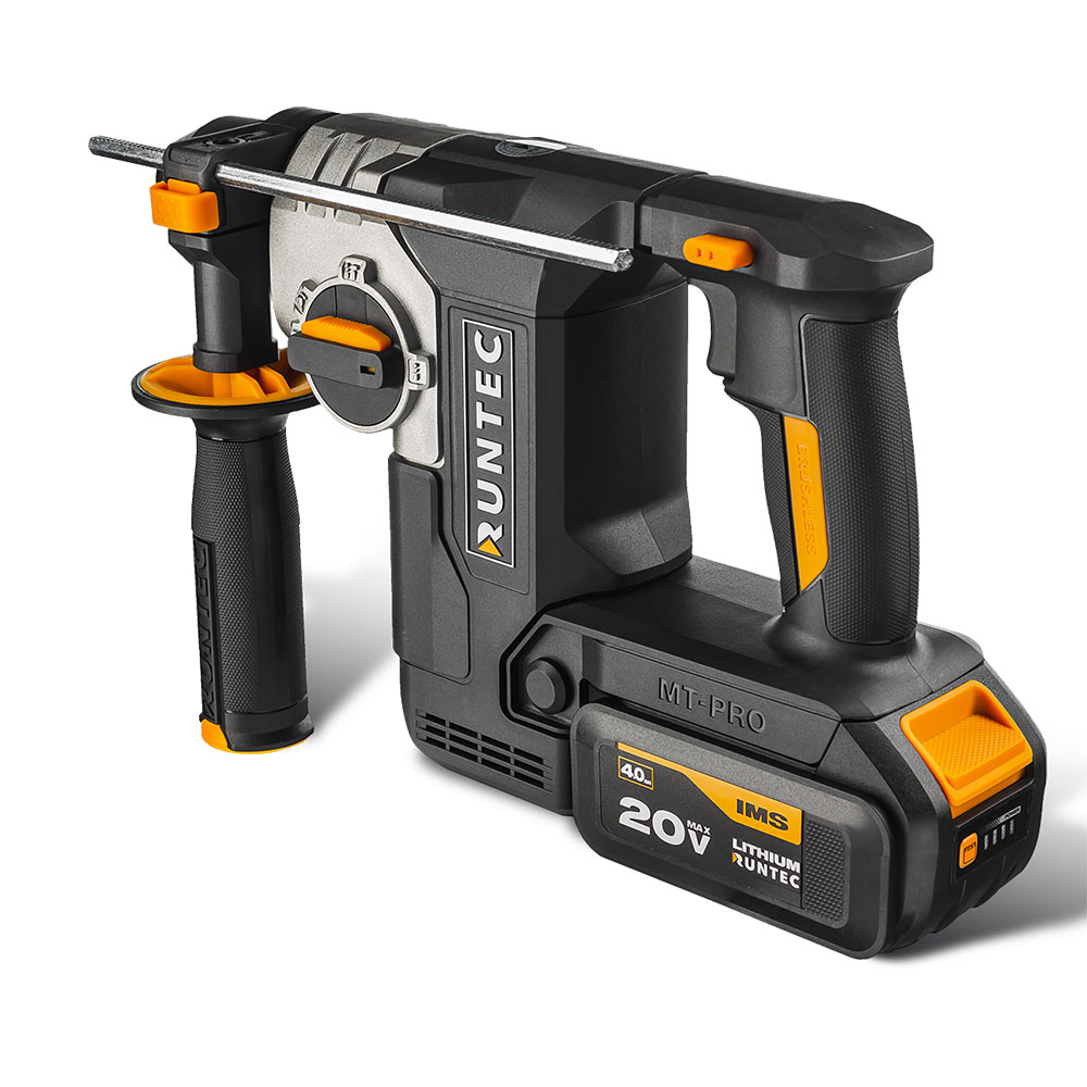 Перфоратор аккумуляторный PRO 2.3Дж, 20В, 2*4Ач, 750Вт RUNTEC RT-EH750