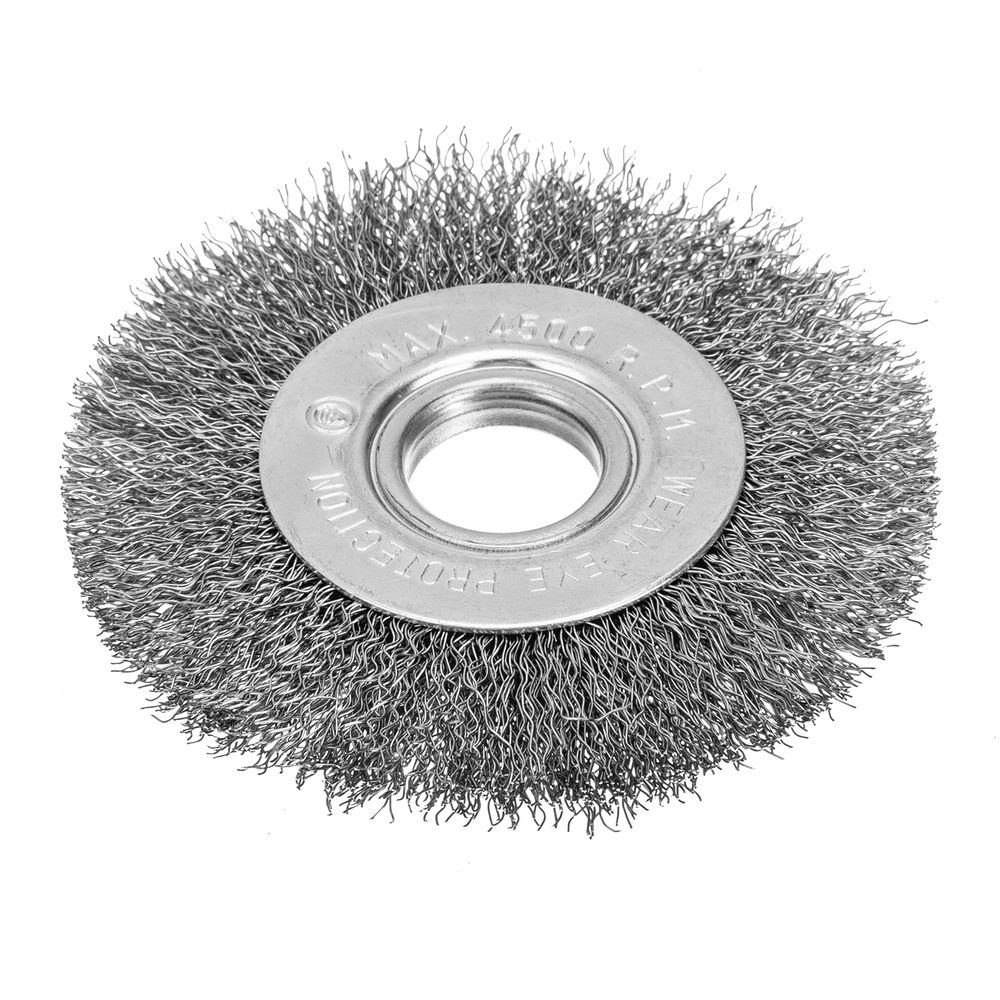 Щетка для УШМ, 100 мм, посадка 22.2 мм, плоская, витая проволока 0.3 мм Сибртех (746487)