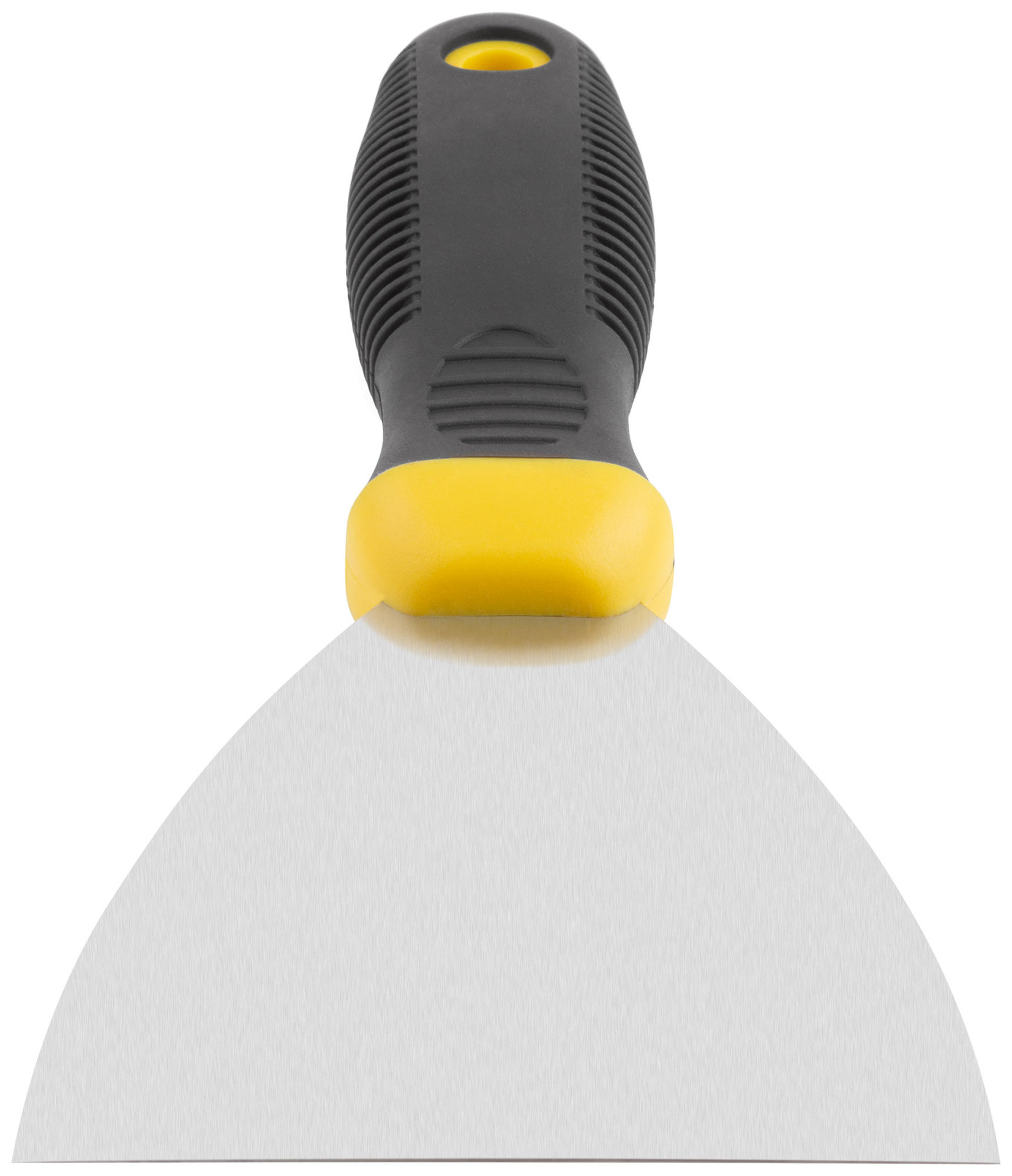 Шпатель, нерж.сталь, черно-желтая прорезин.ручка 4 (100 мм) (06686)