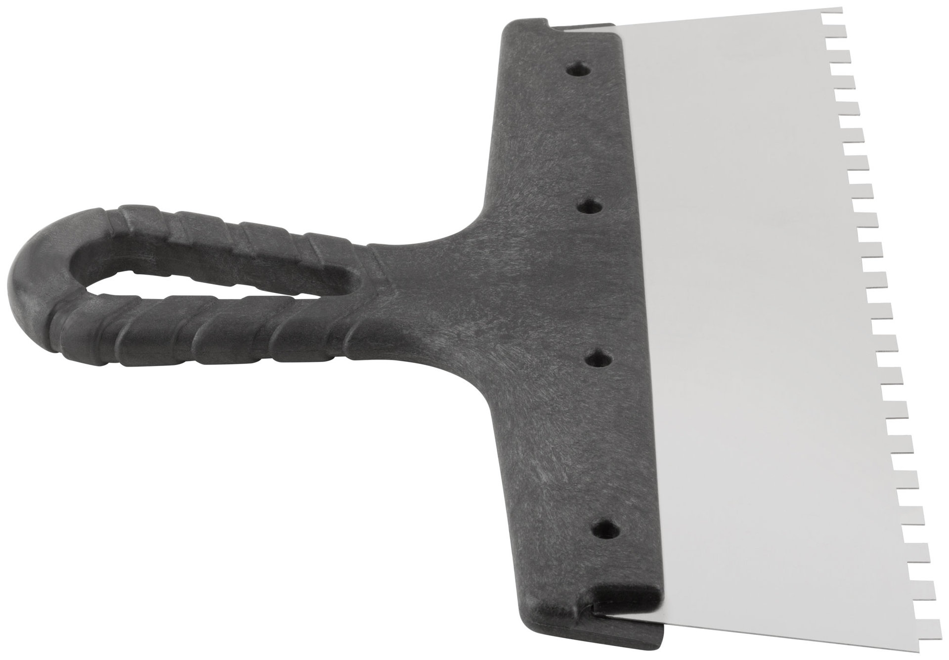 Шпатель фасадный нержавеющий зубчатый 250 мм / зуб 6 мм (06607)