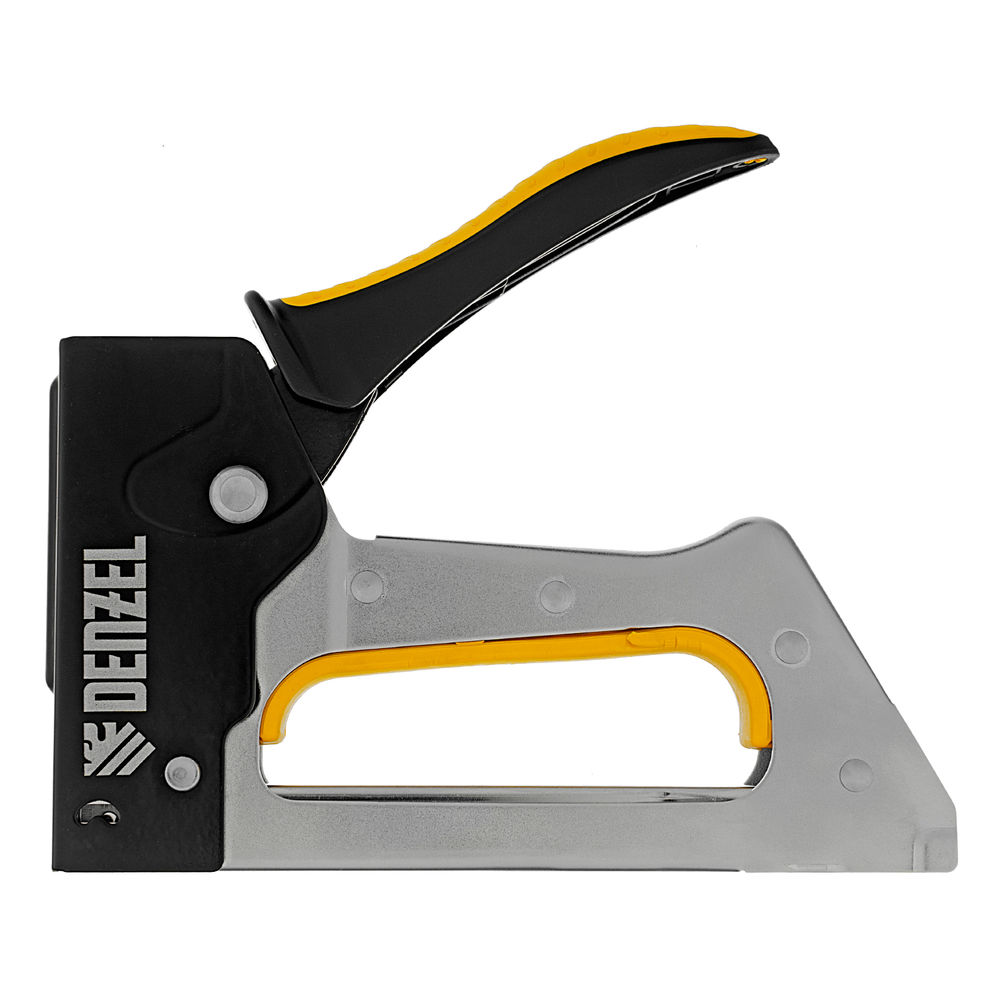 Степлер металлический, скобы в комплекте, 2К рукоятка, тип 53, 6-10 мм Denzel (40222)