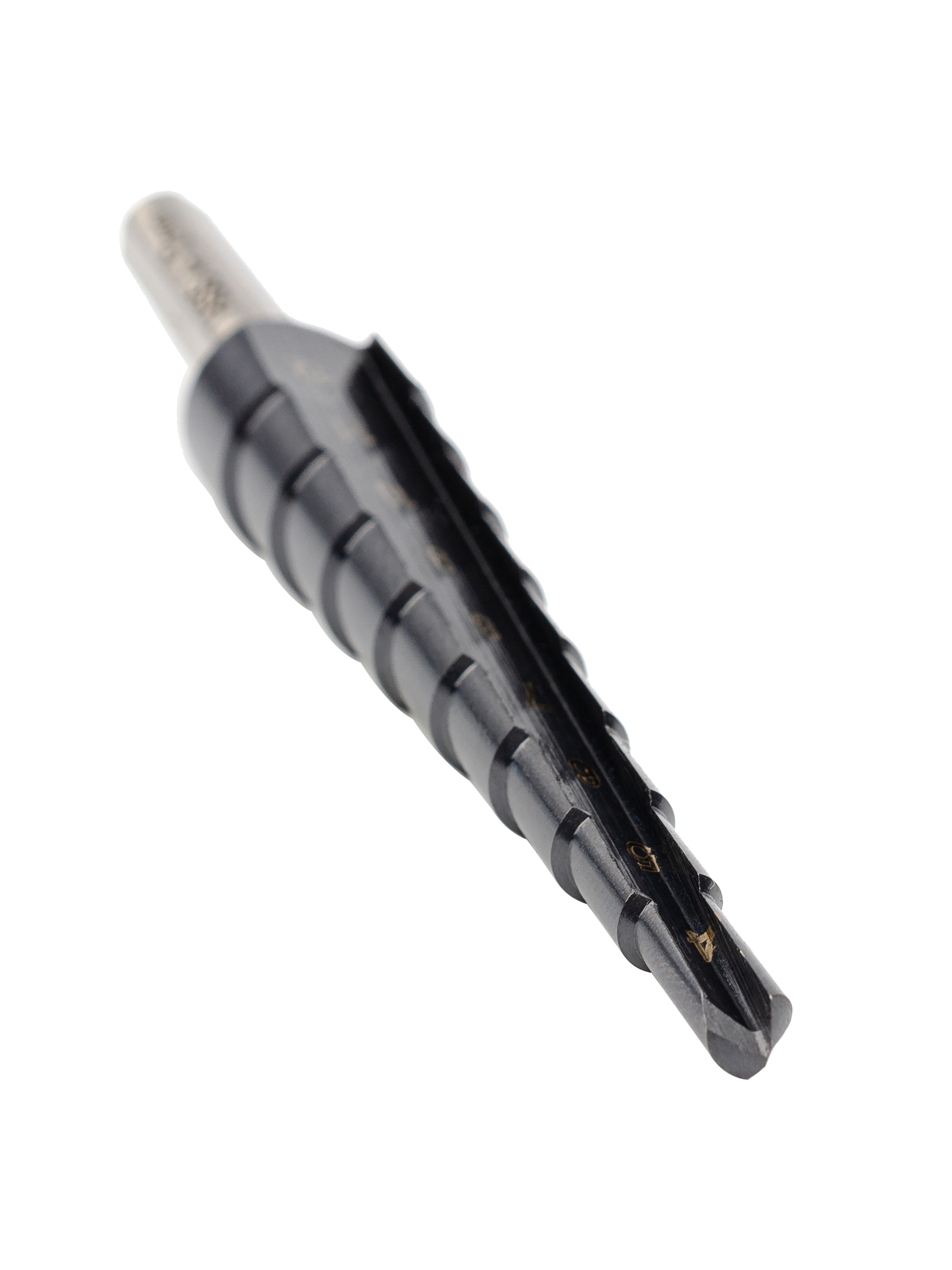 Сверло ступенчатое, HSS TiAlN, Gr.1, O4-12 мм, прямая канавка, трёхплоскостной хвостовик (ZA-50061)