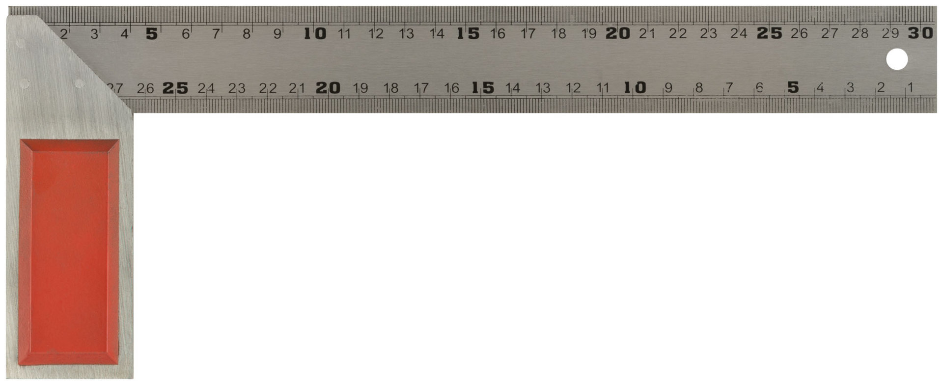 Угольник столярный, рифленая шкала, чугунное основание 300 мм (19454)