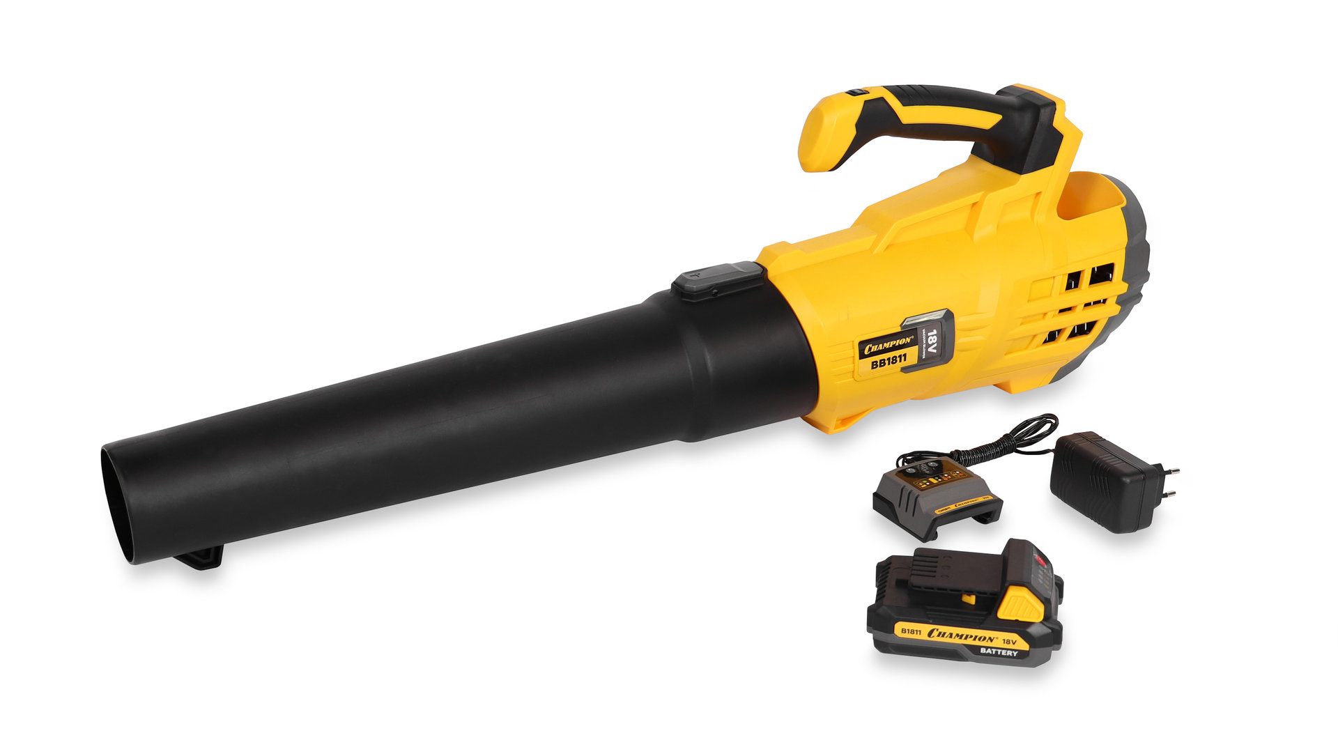Воздуходувка аккумуляторная 18В4Ач Li-ion1,9кг12мин594м?/ч38м/сек +АКБ 2Ач иЗУ CHAMPION BB1821