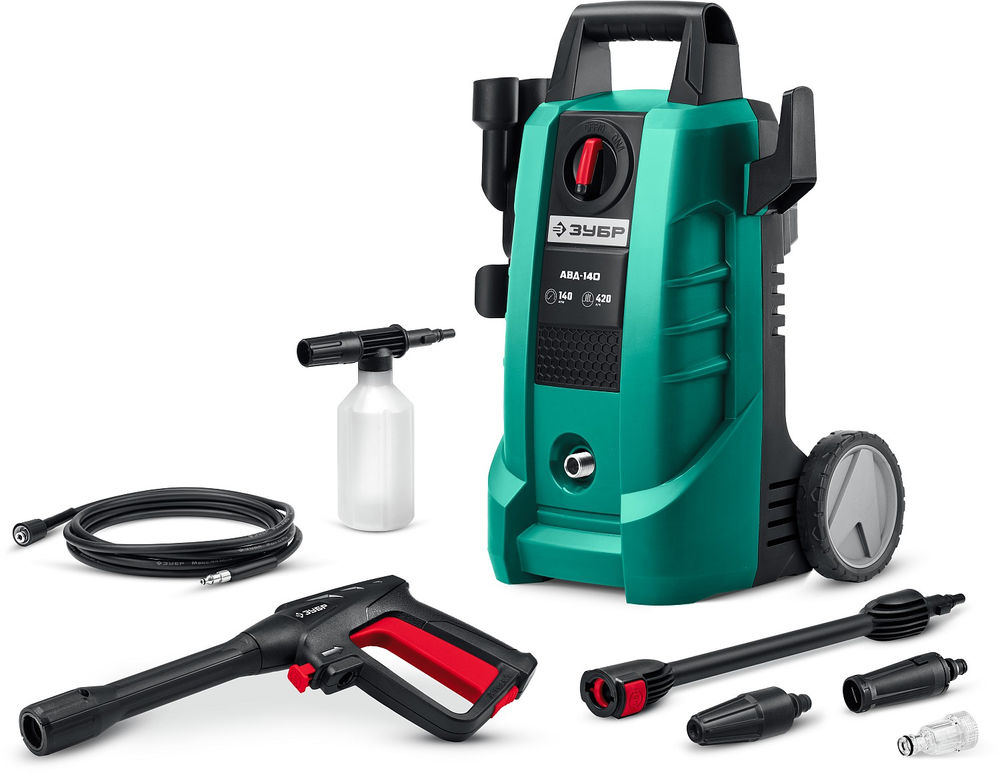 Мойка высокого давления 1700 Вт 140 Атм пистолет МИГ-180 ЗУБР АВД-140
