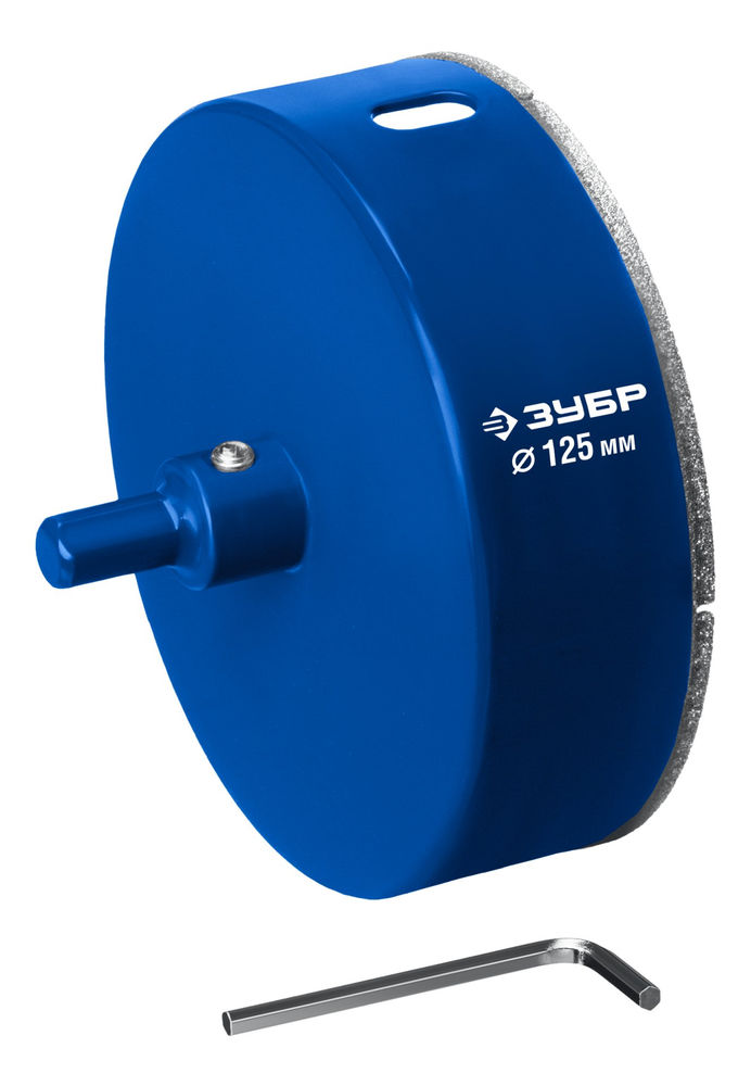 Коронка алмазная АГК, d 125 мм, центр. сверло, трехгранный хвост, Р60 ЗУБР Профессионал 29850-125