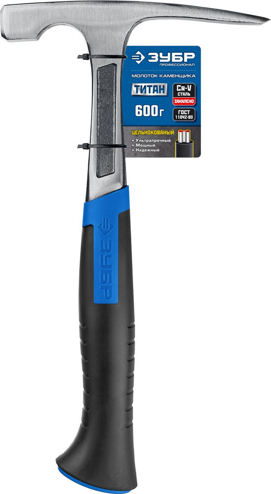 Цельнокованый молоток каменщика 600 г ЗУБР Профессионал 20145-600
