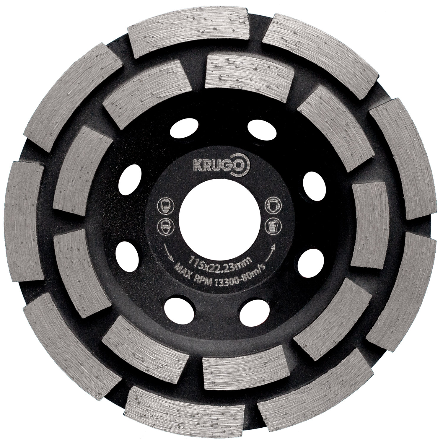 Алмазная чашка двухрядная 115 x 22.23mm KRUGO (CWD45A)