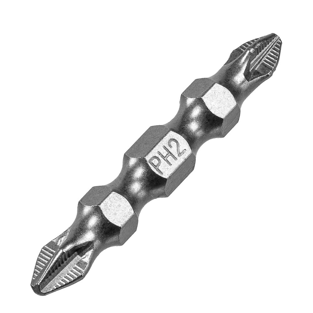 Бита двухсторонняя, PH2-PZ2 х 45 мм, сталь S2, 10 шт. Denzel (11675)