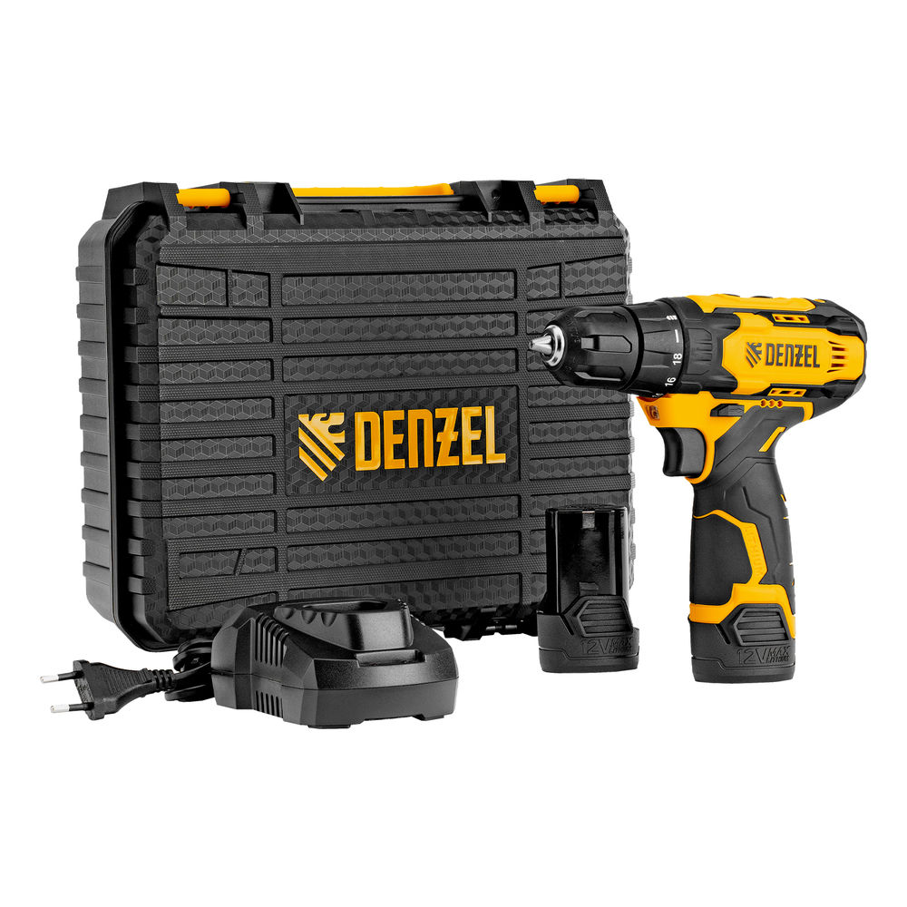 Дрель-шуруповерт аккумуляторная CDQ-12, Li-Ion, 12 В Denzel (26106)