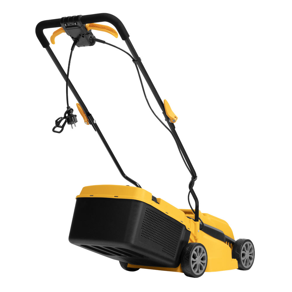 Газонокосилка электрическая GMC-1200, шир.,32см, 1200 Вт, 3 уров., травосб. 30 л Denzel (96628)