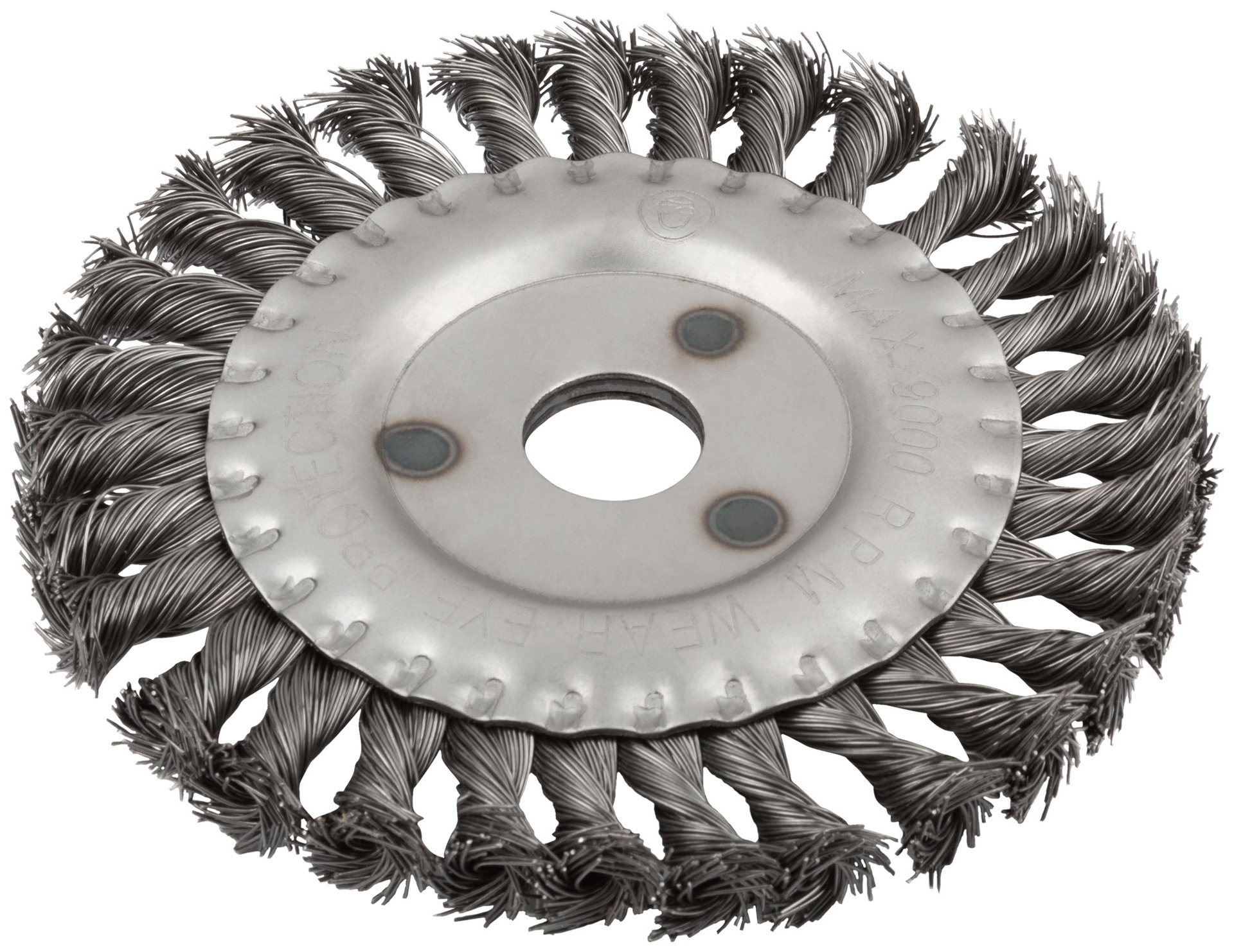 Корщетка дисковая прямая, посадочный диаметр 22,2 мм, стальная витая проволока 150 мм (39031)