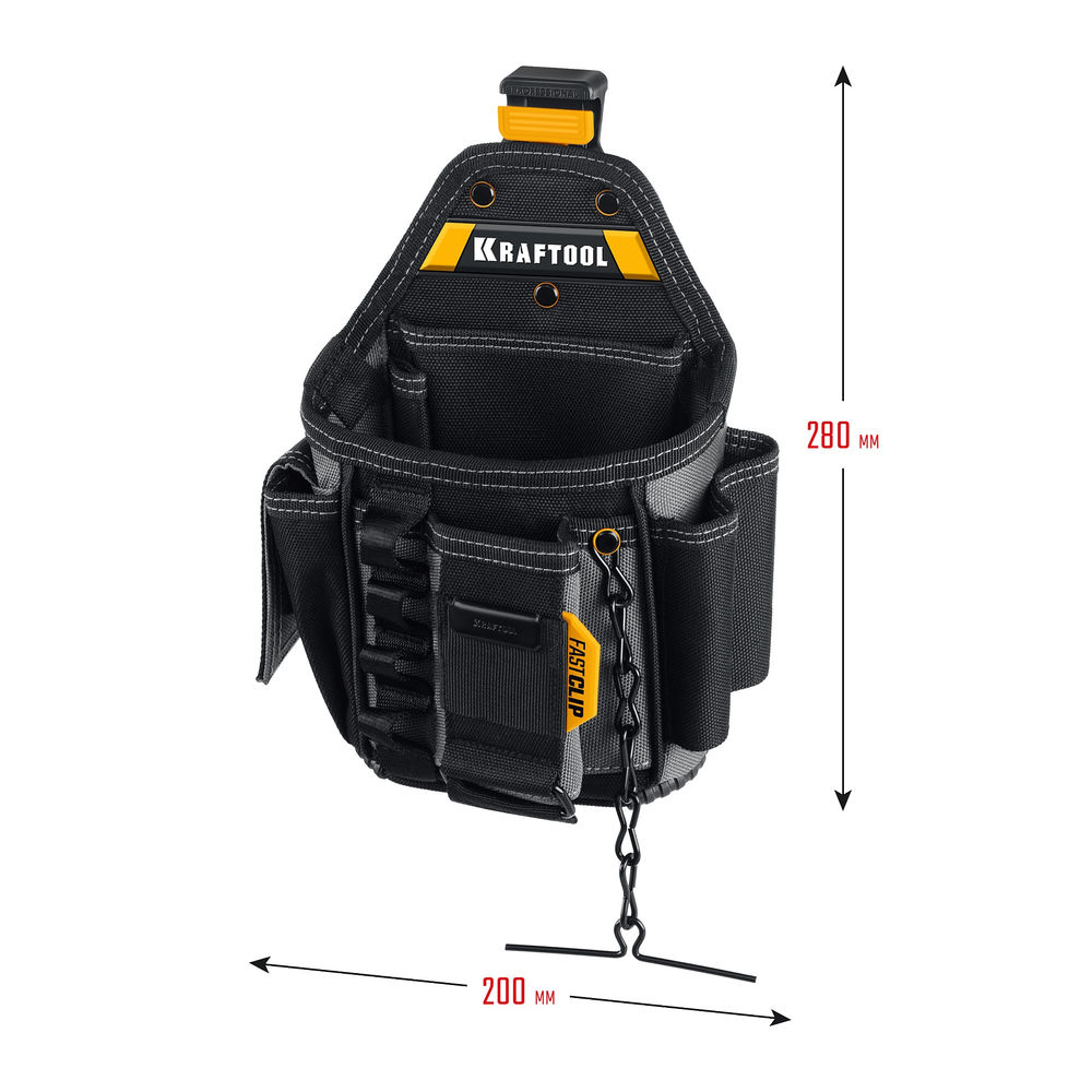 Сумка поясная 280 х 200 мм с быстросъёмным креплением FastClip KP-13E KRAFTOOL 38772