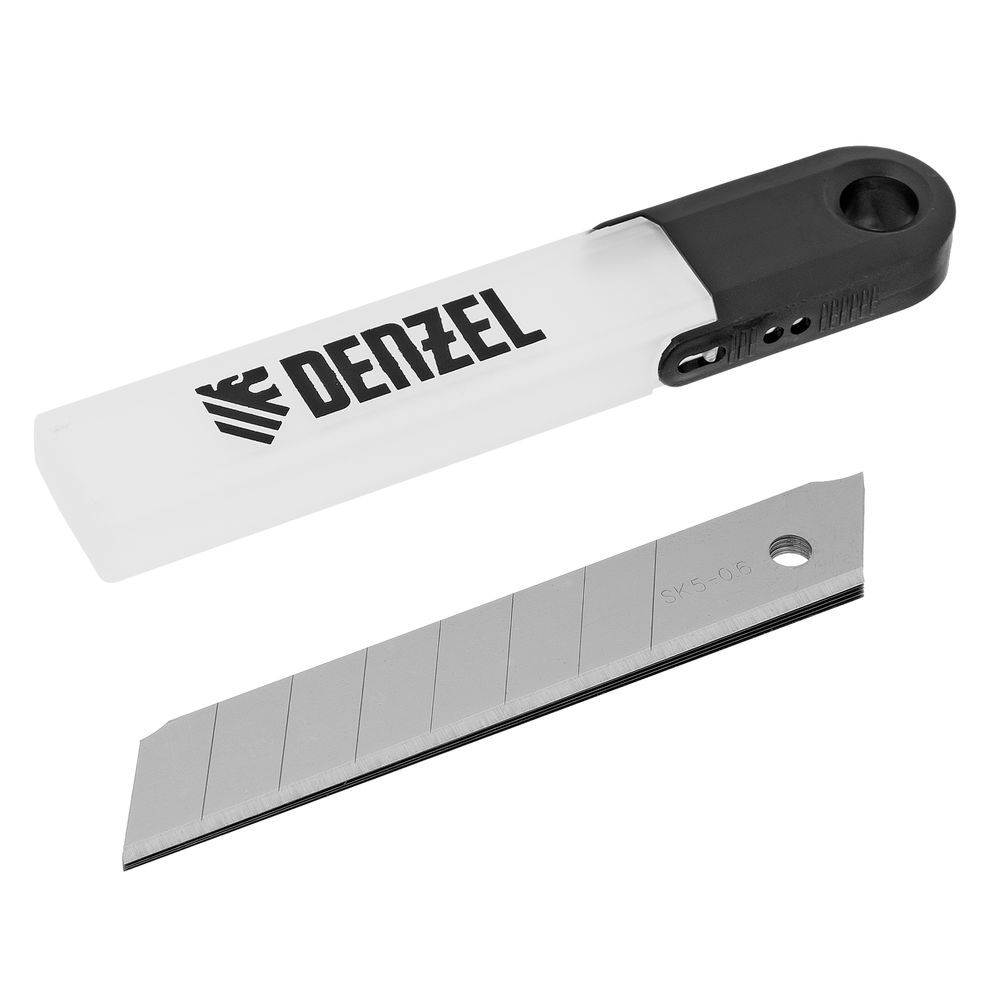 Лезвия, 18 мм, сталь SK5 - 0,6 мм, усиленные, 5 штук Denzel (79305)