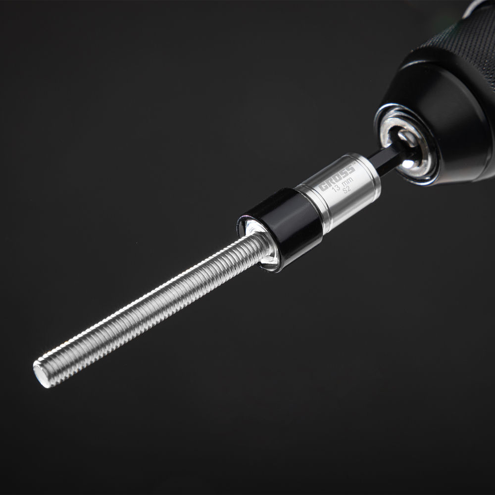 Набор бит с торцевыми головками 8, 10,12, 13 мм, магнит. Nut-Driver, S2 Gross (11627)