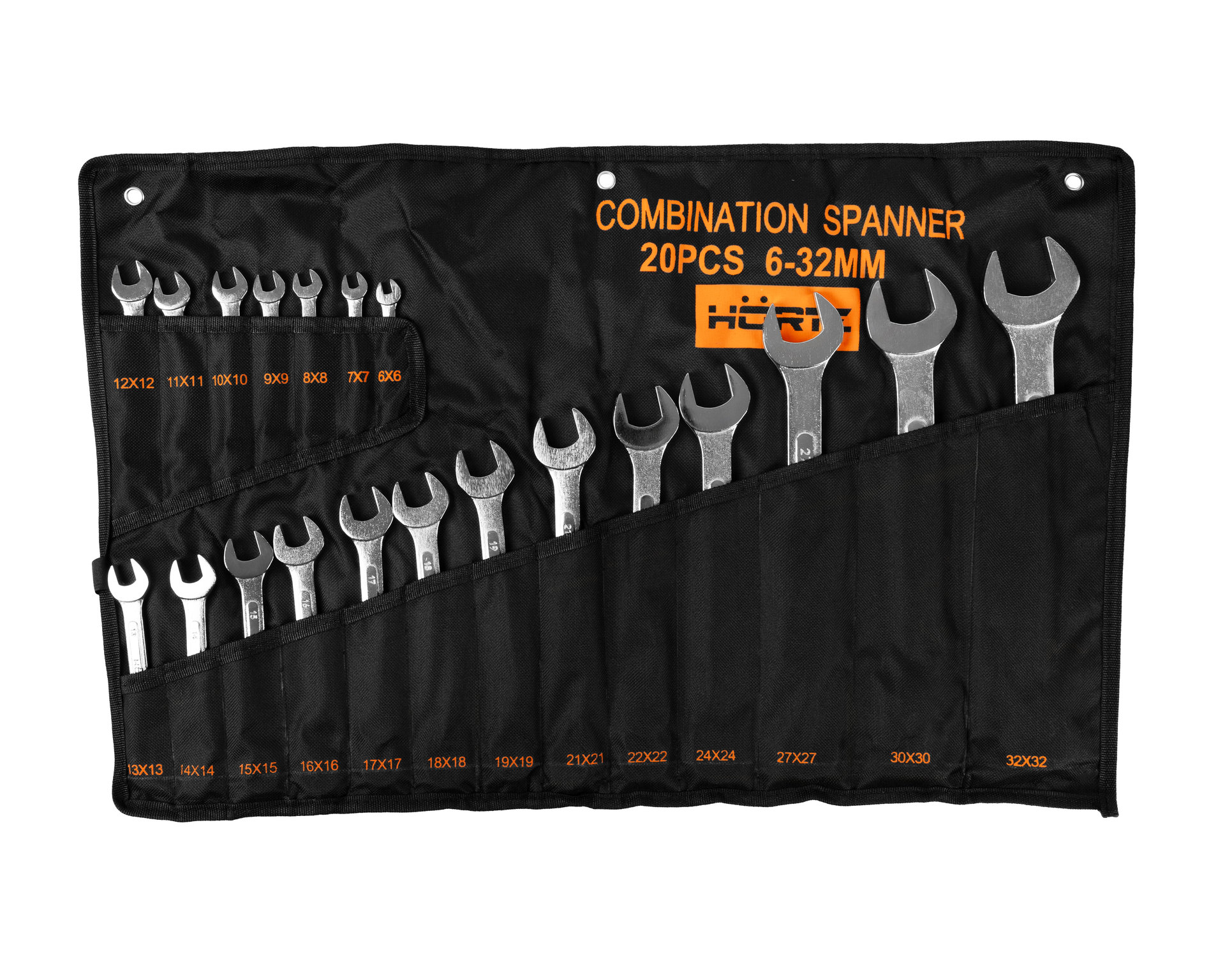 Набор ключей гаечных комбинированных 20 шт. (6-32) хромированных HORTZ