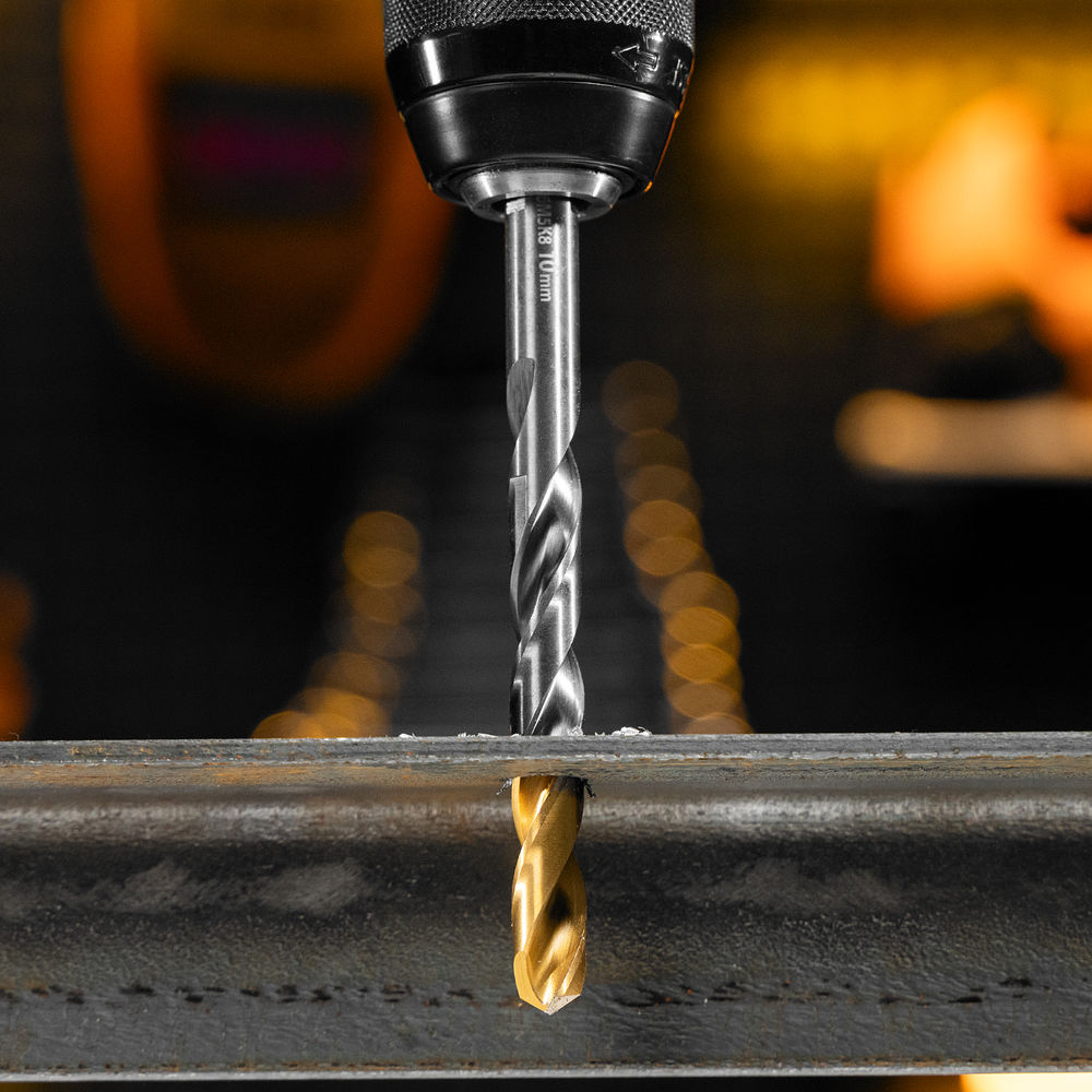 Набор сверл по металлу, 1-10 мм, Р6М5К8-TiN, Golden Tip, 10 шт Denzel (723005)