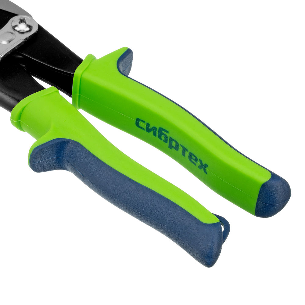 Ножницы по металлу, 250 мм, левый рез, сталь С55, двухкомпонентные рукоятки СИБРТЕХ (78338)