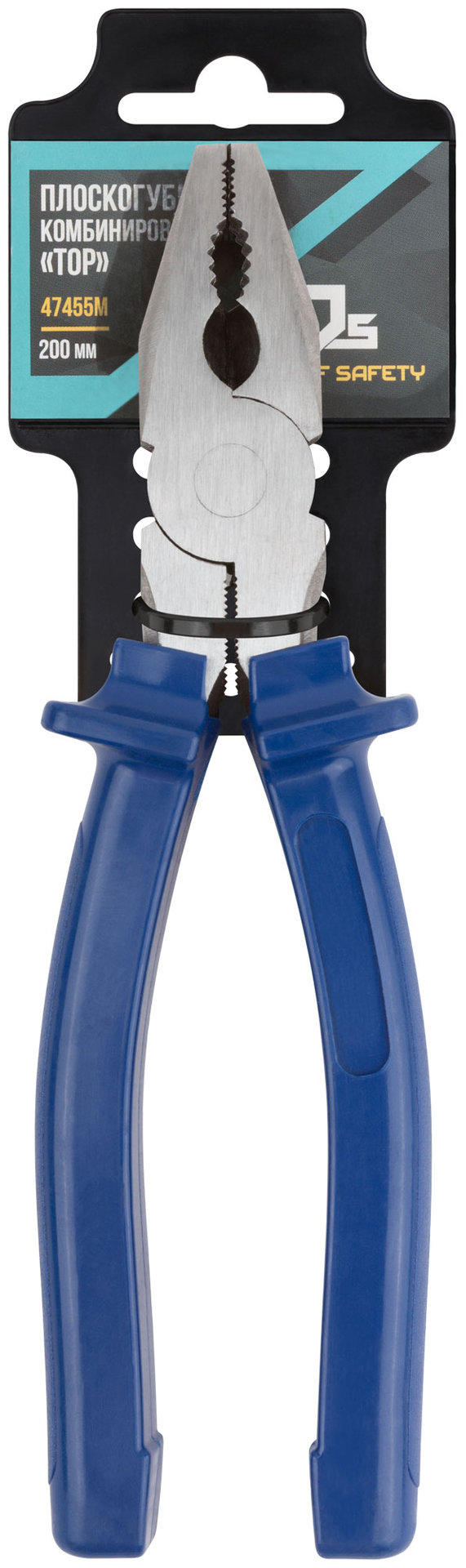 Плоскогубцы комбинированные Тор, инстр. сталь, пластиковые ручки 200 мм (47455М)