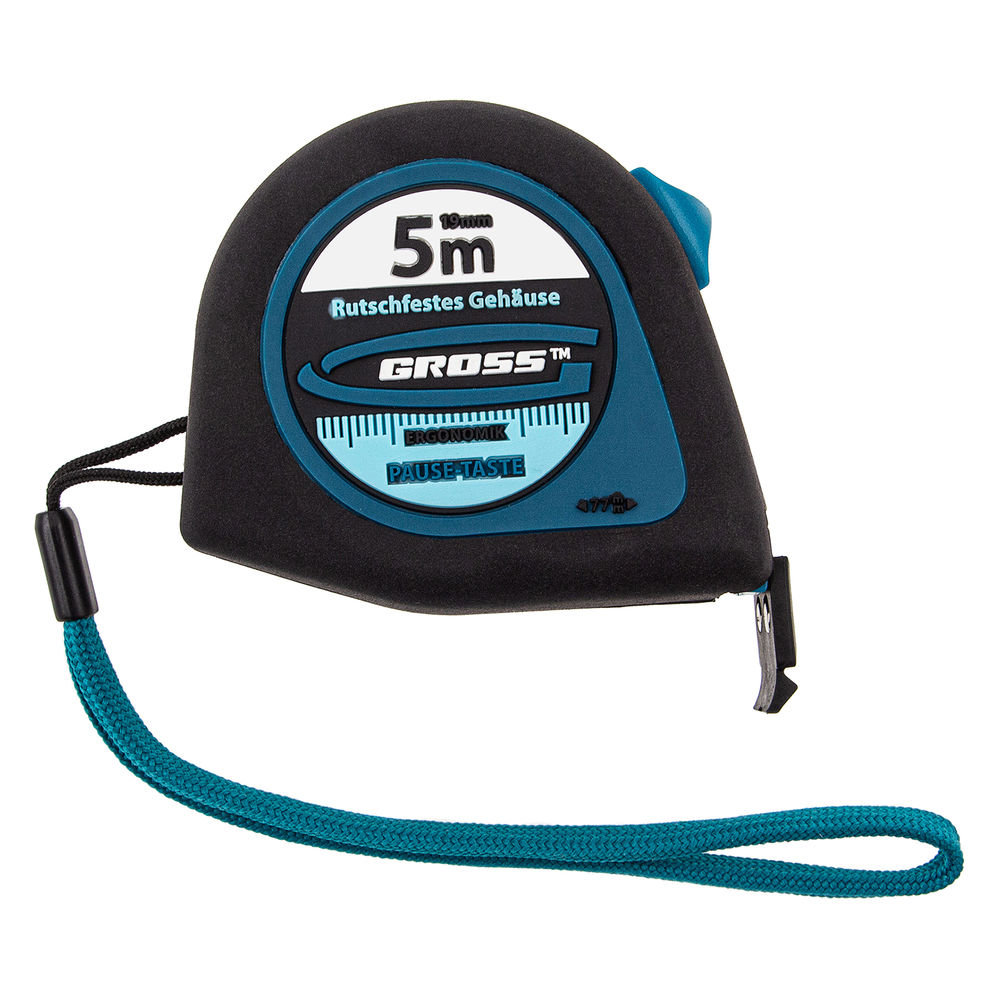 Рулетка Ergonomisch,5 м x 19 мм,магнитный обрезиненный зацеп Gross