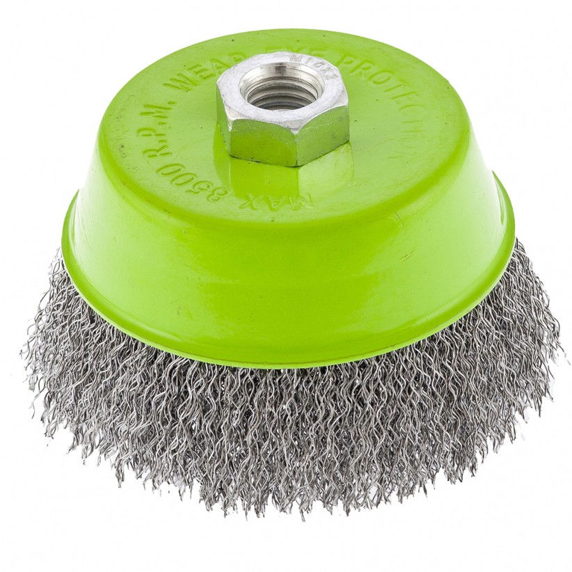 Щетка для УШМ, 100 мм, М14, чашка, витая проволока Сибртех (746057)