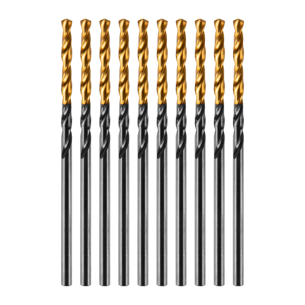 Сверло по металлу, 2 мм, HSS-Tin, Golden Tip, 10 шт. Denzel (717203)