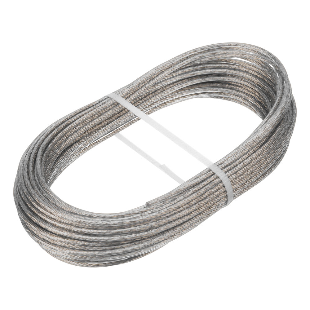 Трос металлополимерный прозрачный ПР-3.0, толщина 3.0 мм, моток 20 метров Сибртех (47629)