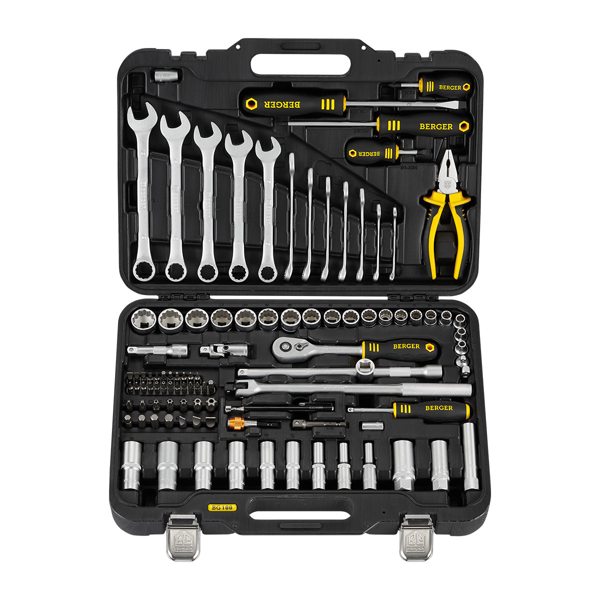 Универсальный набор инструментов BERGER 100 предметов 3/8” «ЛАНДАУ» BG100-3814