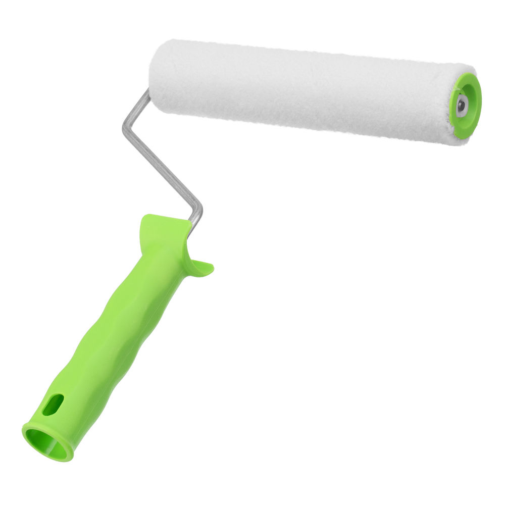 Валик Велюр с ручкой, 200 мм, ворс 5 мм, D 36 мм, D ручки 6 мм Сибртех (80134)