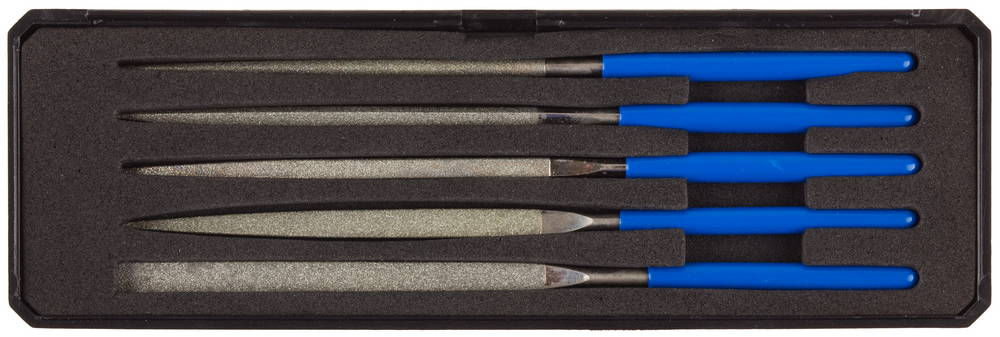 Набор надфилей алмазных 140?75 мм 5 предметов P 140 в пластиковом боксе ЗУБР 33388-140-H5
