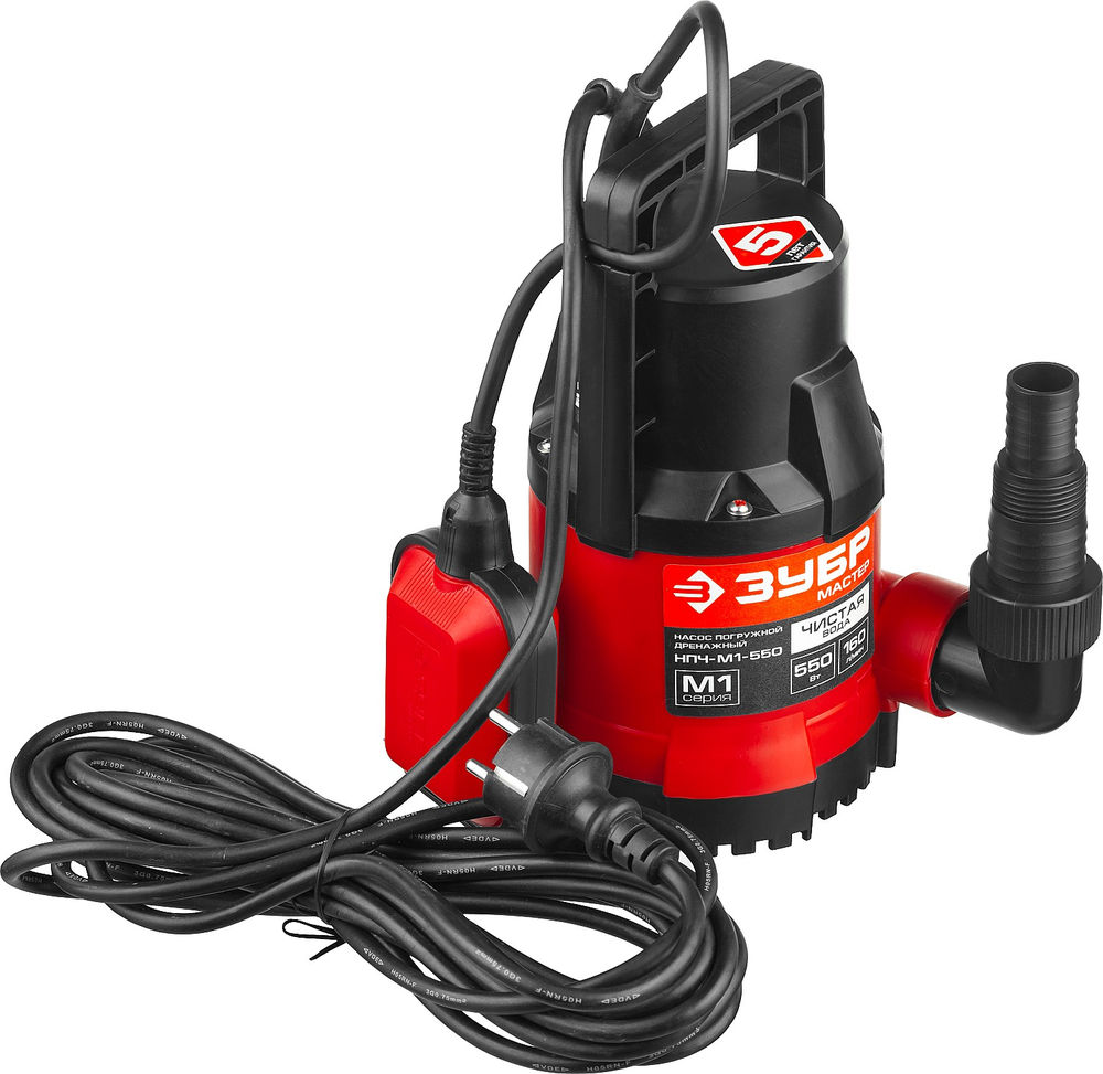 Насос дренажный с минимальным уровнем откачки 550 Вт ЗУБР НПЧ-М1-550