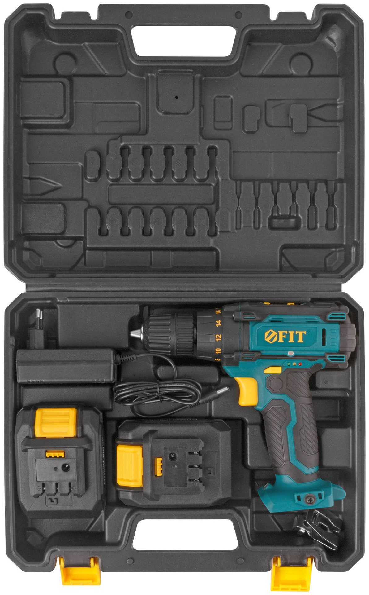 Дрель-Шуруповерт акк. 14,4 В; 0-450/1550 об/мин; 23 Нм; 2 (Li-Ion) 1,3 Ач; 1,5 ч.; рез. накл.; кейс (80198)