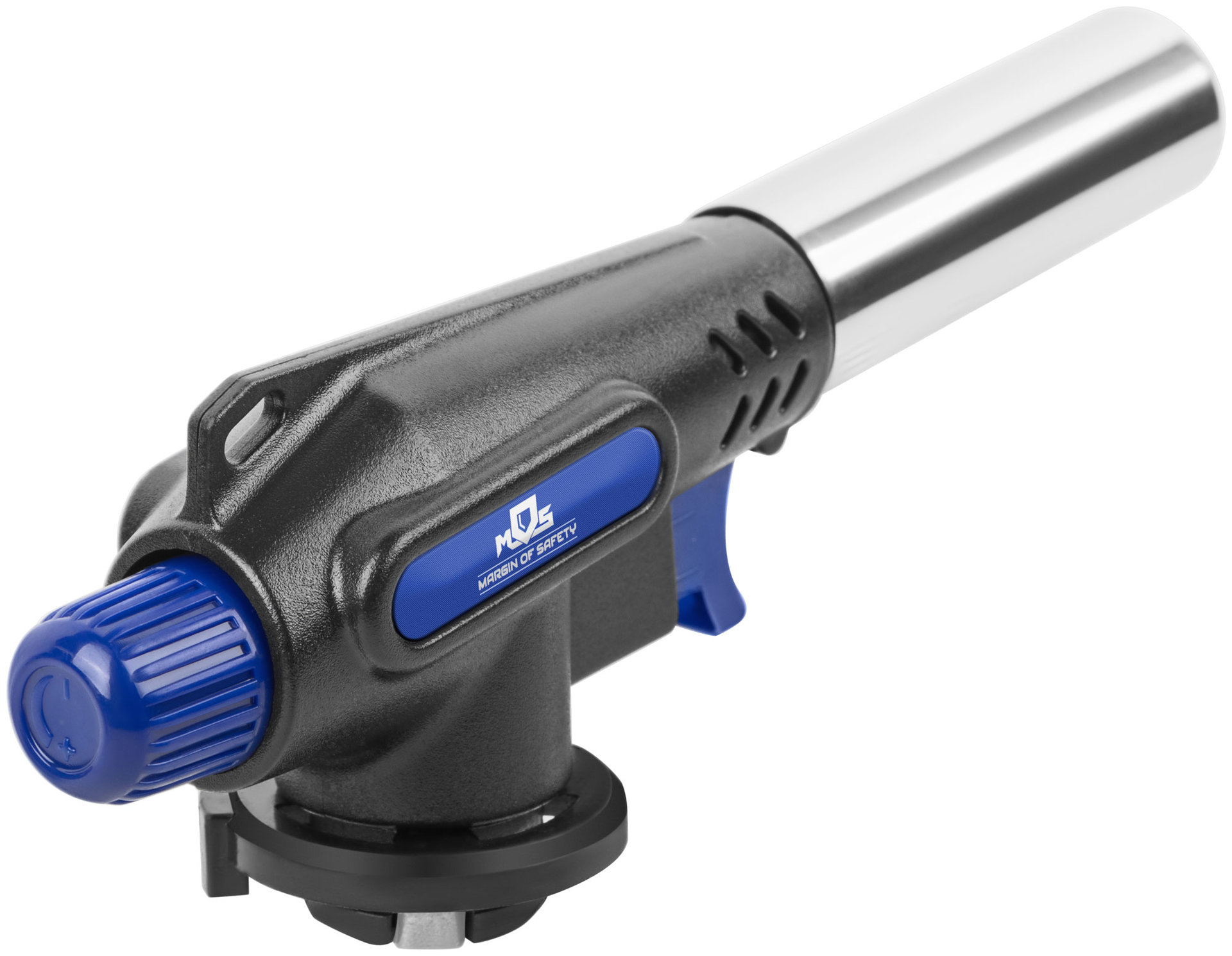 Горелка газовая на цанговый баллон, пласт.корпус, с пьезоподжигом, вращение 360°, сопло 22 мм (67662М)