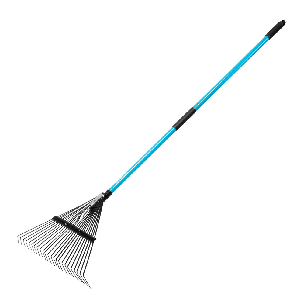 Грабли веерные стальные, 570х1520 мм, 24 зуба, фибергласовый черенок, ПВХ накладка, LUXE// Palisad (617199)