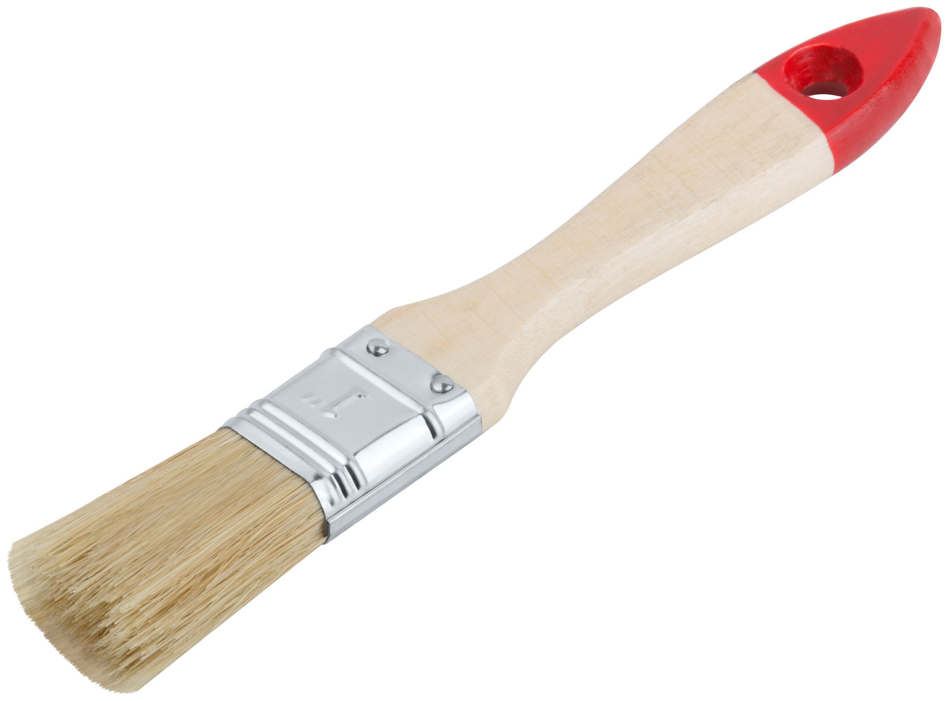 Кисть флейцевая Оптима, натур. cветлая щетина, деревянная ручка 1 (25 мм) (00813)