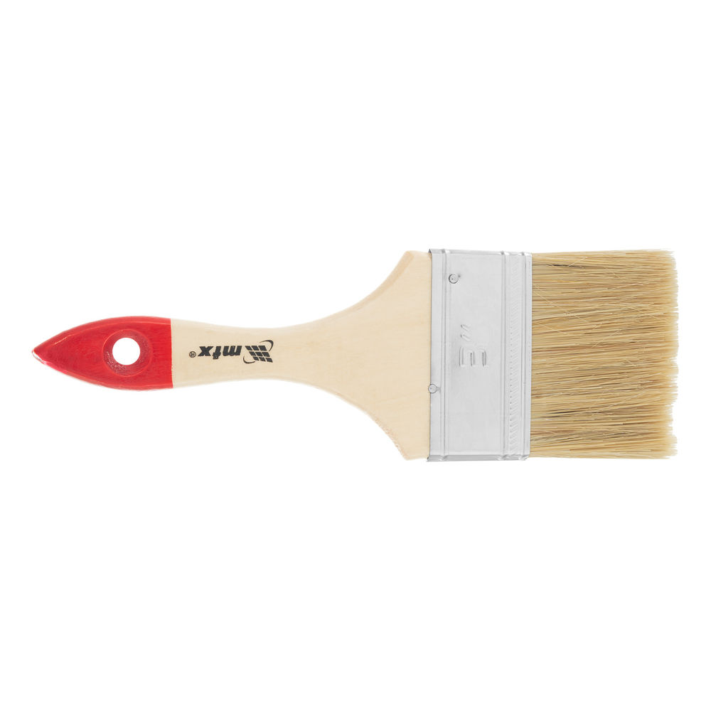 Кисть плоская Стандарт 3 (75 мм) натуральная щетина, деревянная ручка MTX (82540)