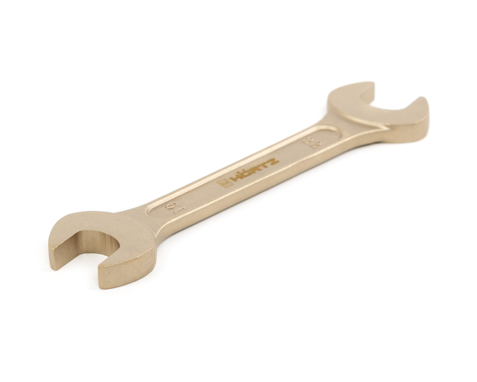 Ключ гаечный рожковый двусторонний 19х22 искробезопасный сплав BeCu, HORTZ
