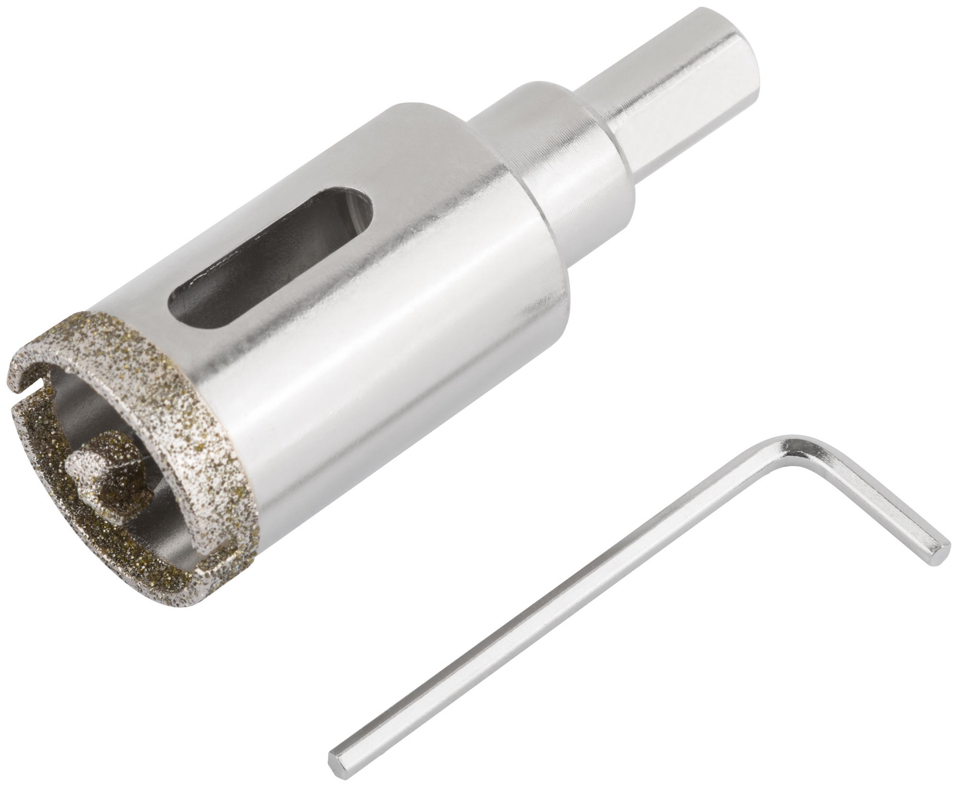 Коронка кольцевая по керамограниту, камню и кафелю алмазная с центровочным сверлом 25х70 мм (16211)