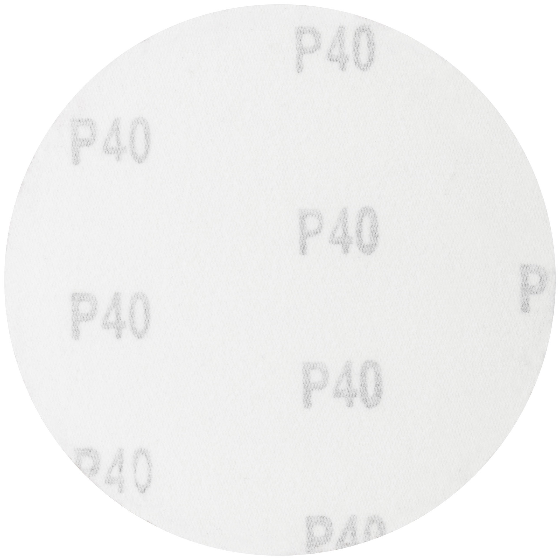 Круги шлифовальные сплошные (липучка), алюминий-оксидные, 125 мм, 5 шт. Р 40 (39772)