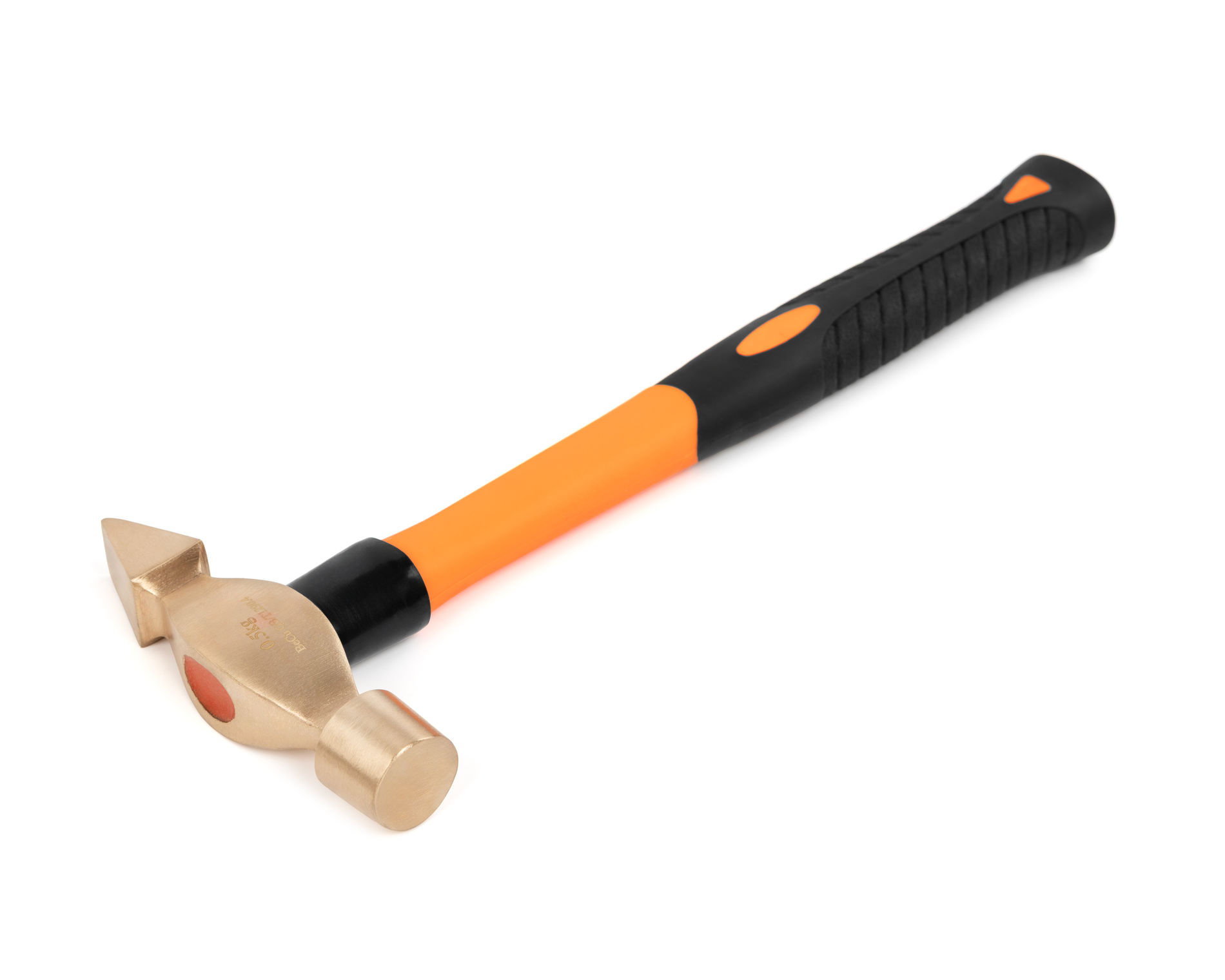 Молоток с поперечным кр.бойком 0,5 кг BeCu рукоятка фибергласс, искробезопасный 189B-1002, HORTZ