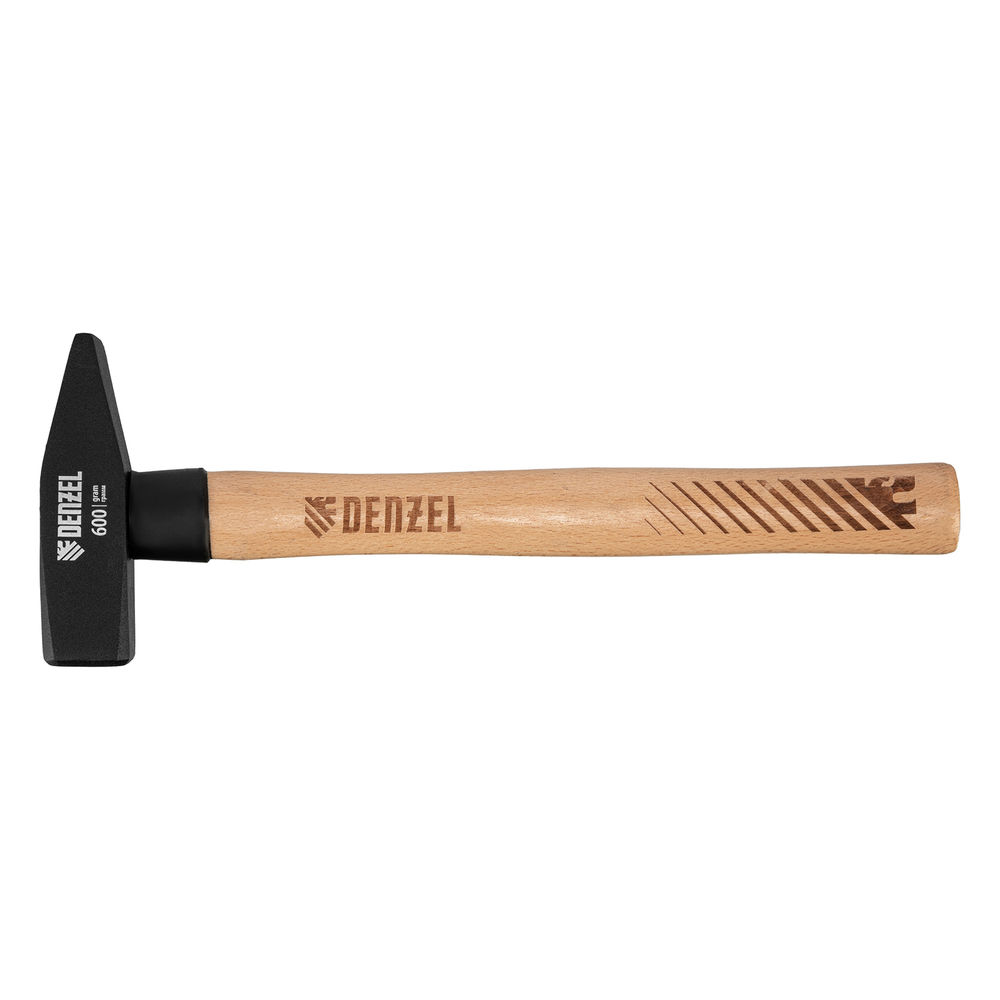 Молоток слесарный, 600 г, кованый квадратный боек, буковая рукоятка Denzel (10431)