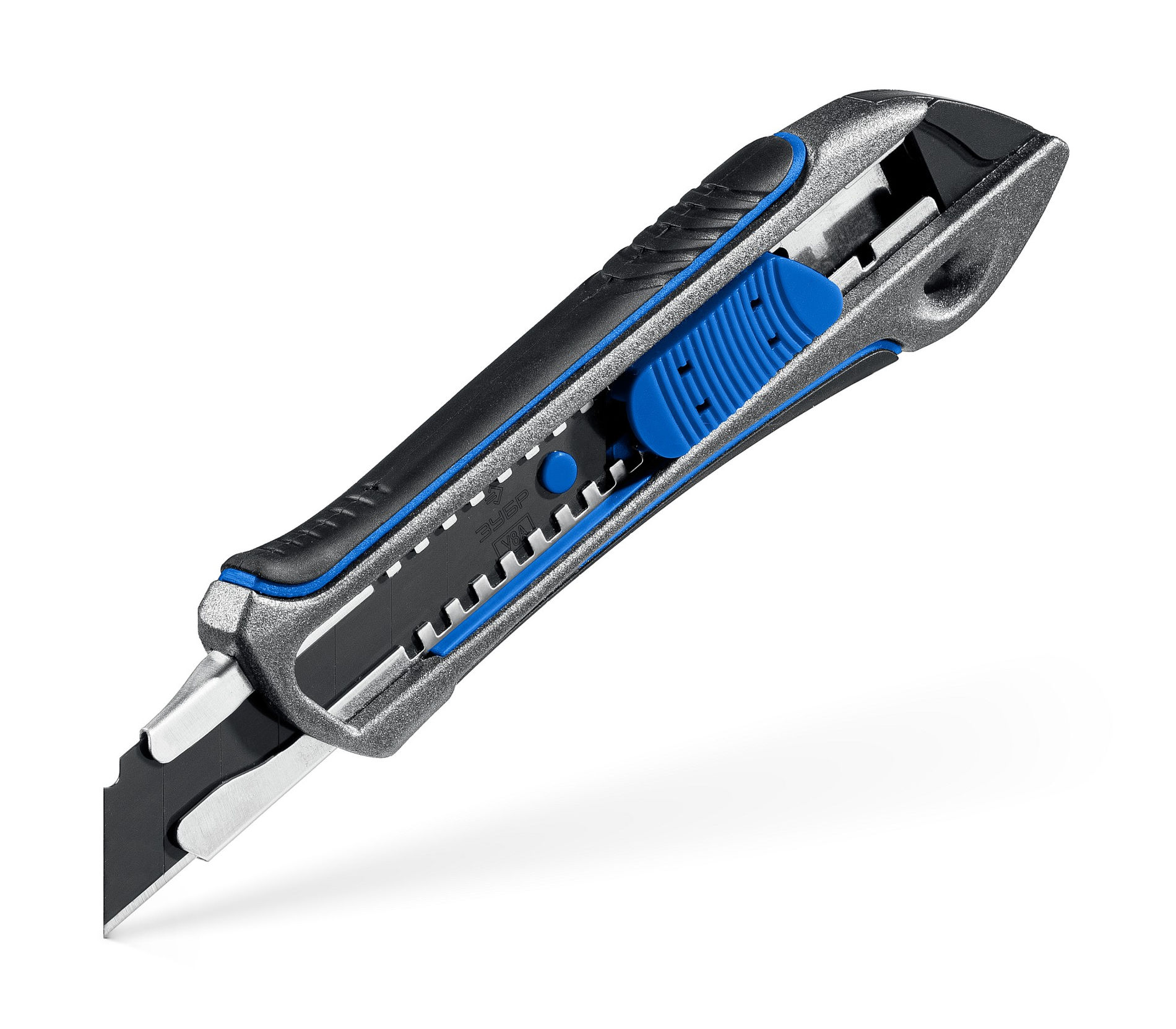 Нож 18 мм, металлический обрезиненный, с автостопом ЗУБР Титан-А Профессионал 09171_z01