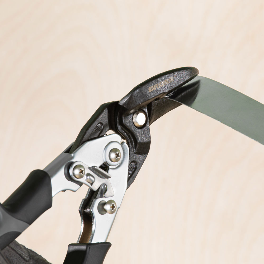 Ножницы по металлу Piranha, усиленные, 255 мм, прямой и левый рез, сталь СrMo, двухкомпонентные рукоятки Gross