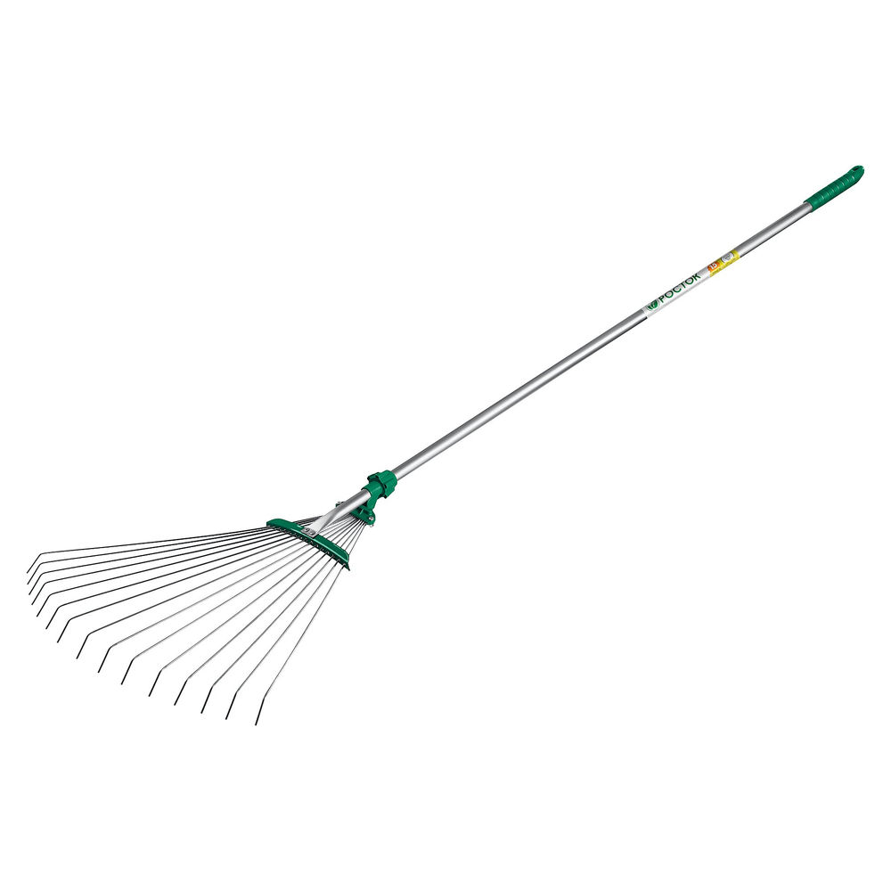 Регулируемые веерные грабли РВ-15 170-570 мм, длина 1180 мм, стальная рабочая часть, алюминиевый черенок POCTOK 39640_z01