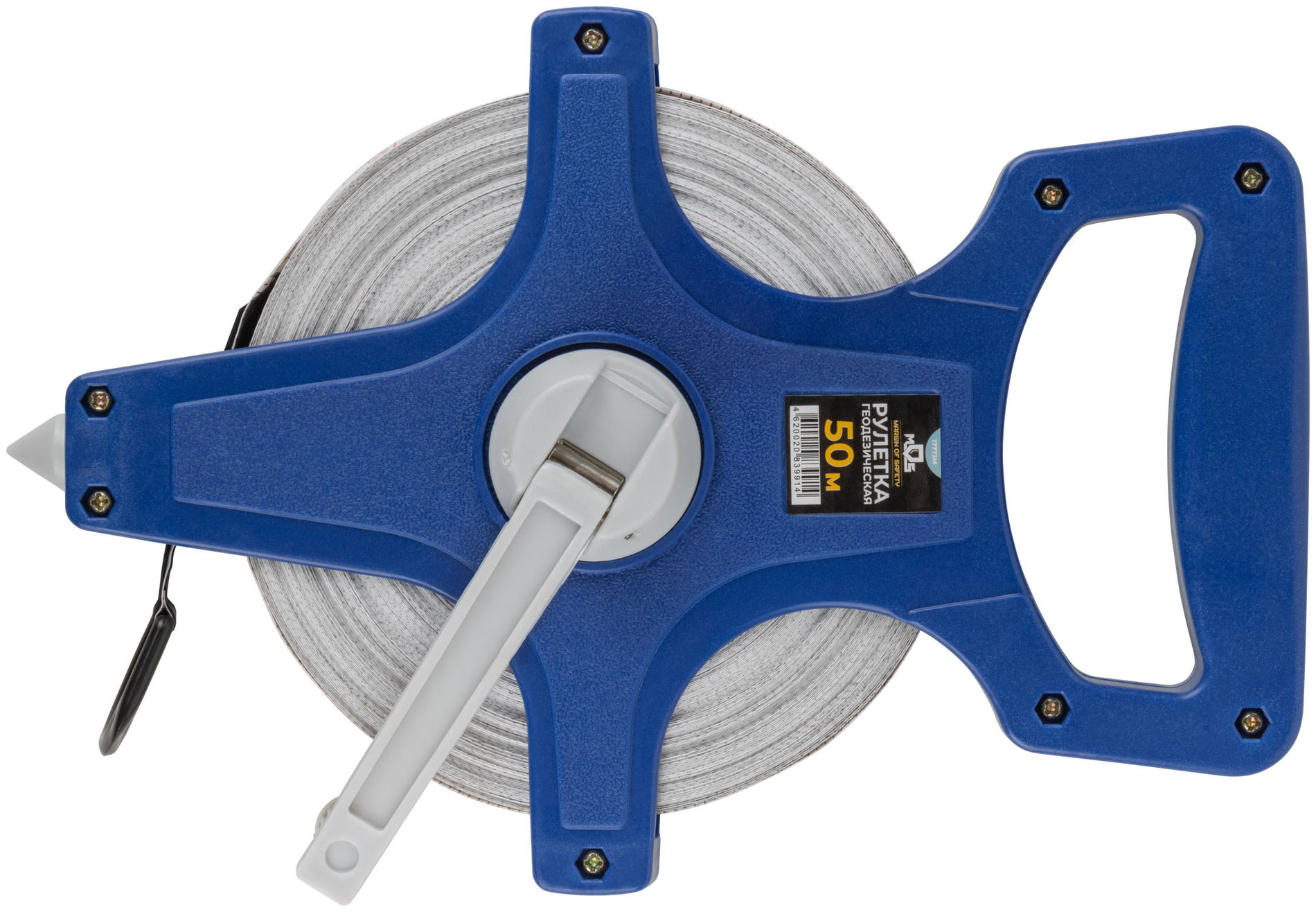 Рулетка геодезическая, открытый корпус, фибергласовая лента 50 м (17773М)