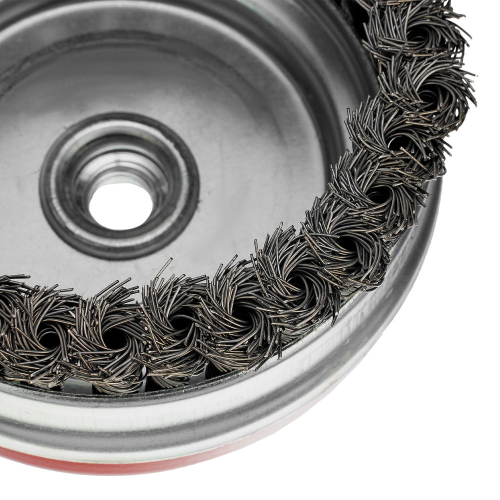 Щетка для УШМ Heavy Duty, 125 мм, М14, чашка, крученая проволока 0.5 мм Matrix (74674)