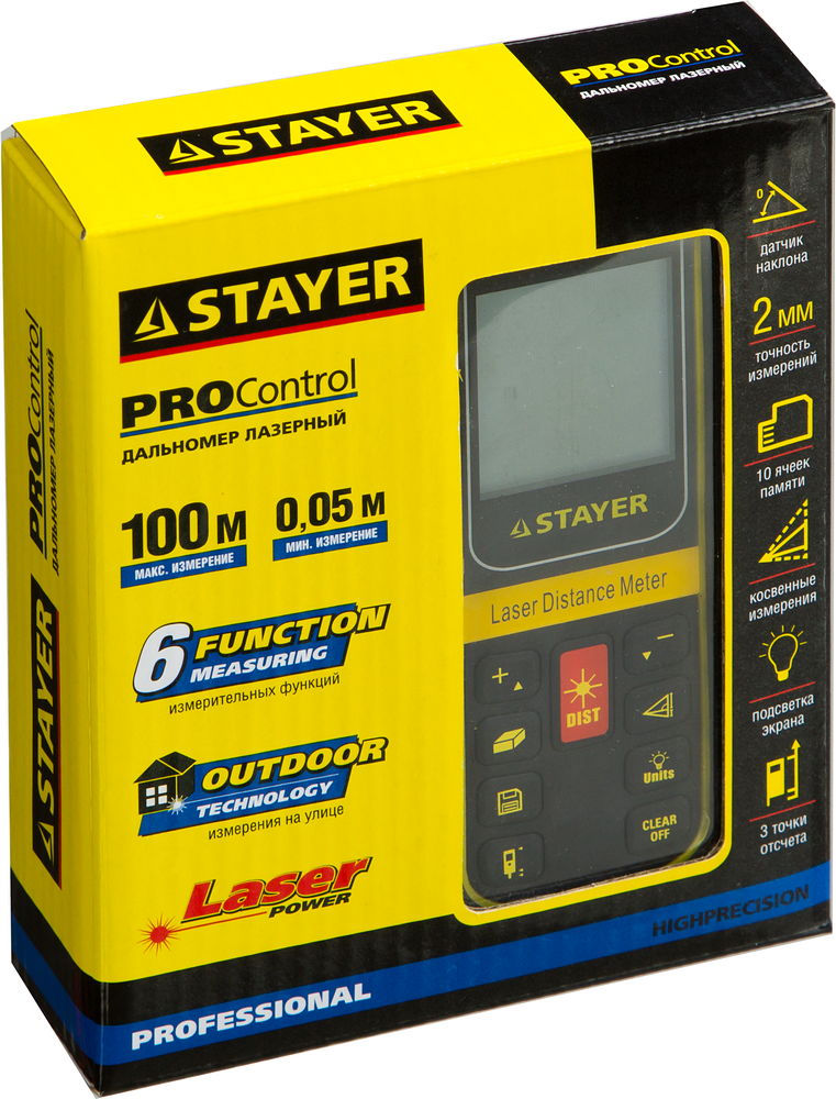 Дальномер лазерный 100 м Professional STAYER 34959