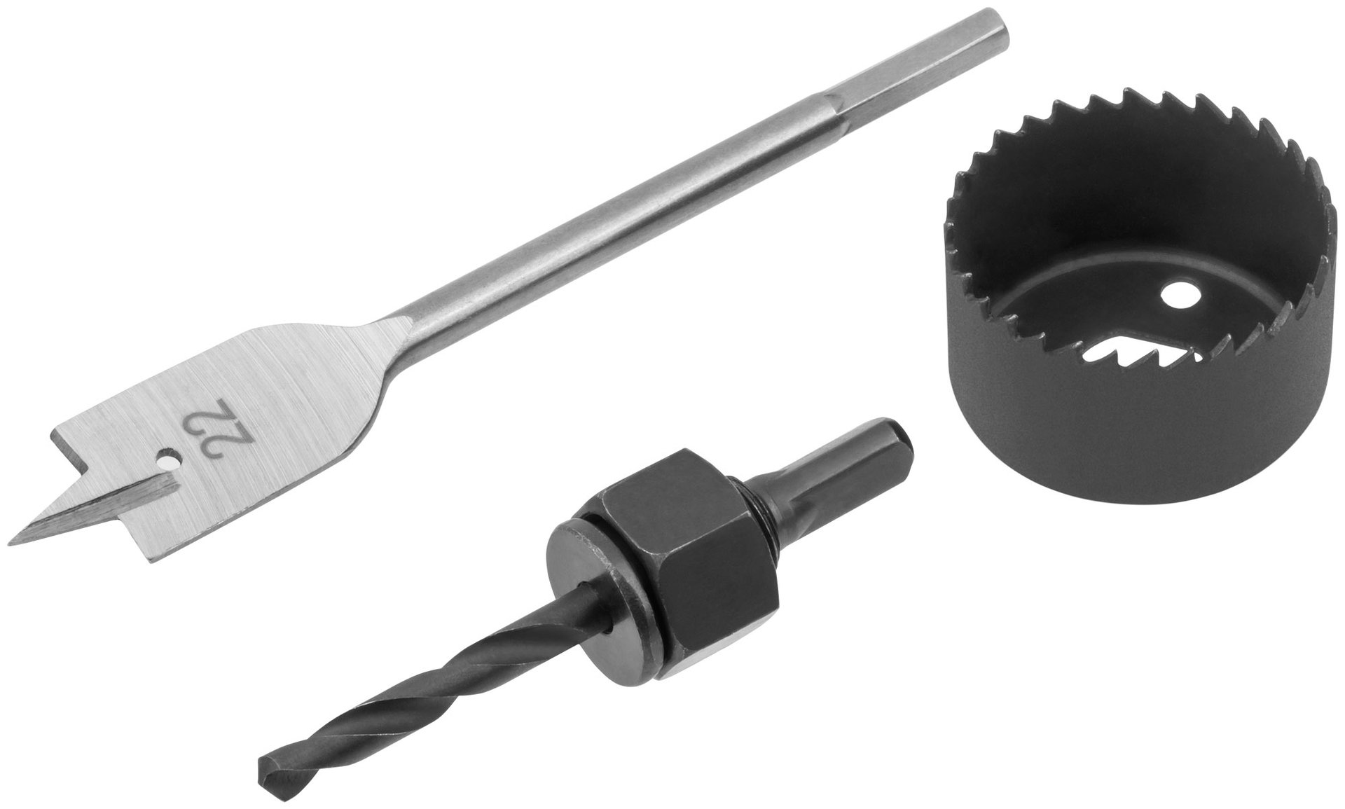 Сверла наборные для замков, набор 3 шт. (22/48 мм) (36350)