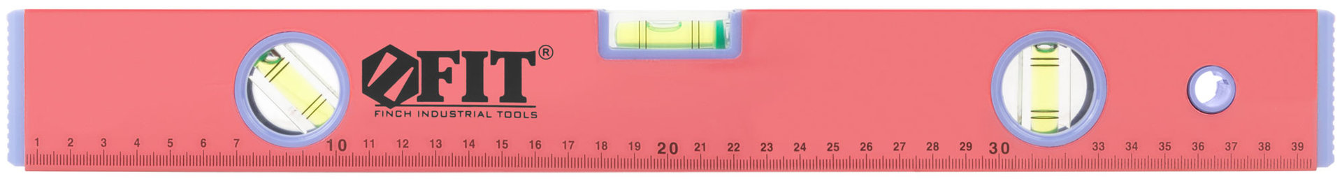 Уровень Стандарт, 3 глазка, красный корпус, фрезерованная рабочая грань, шкала 400 мм (18054)