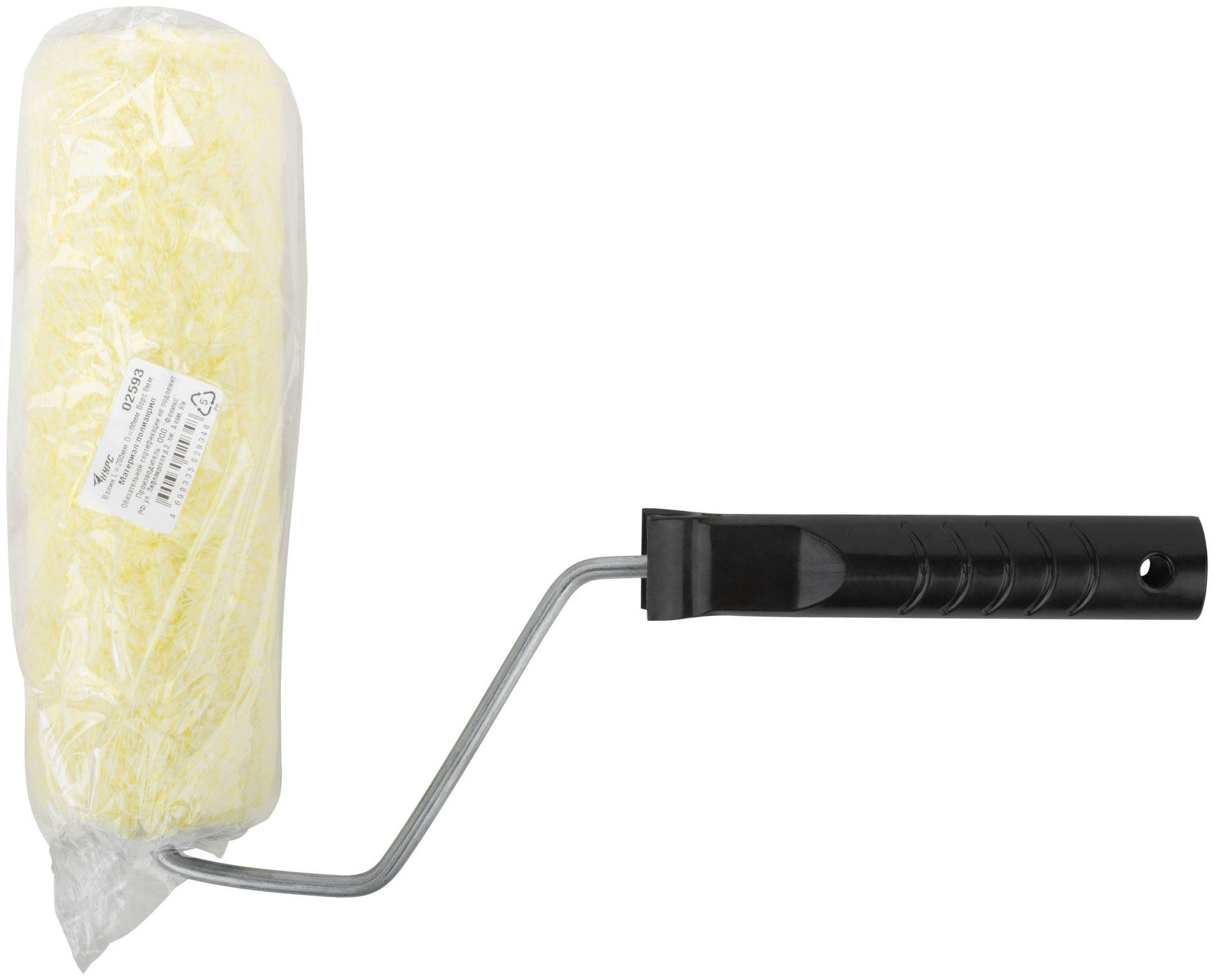 Валик полиакриловый желтый с ручкой 200 мм (02593)